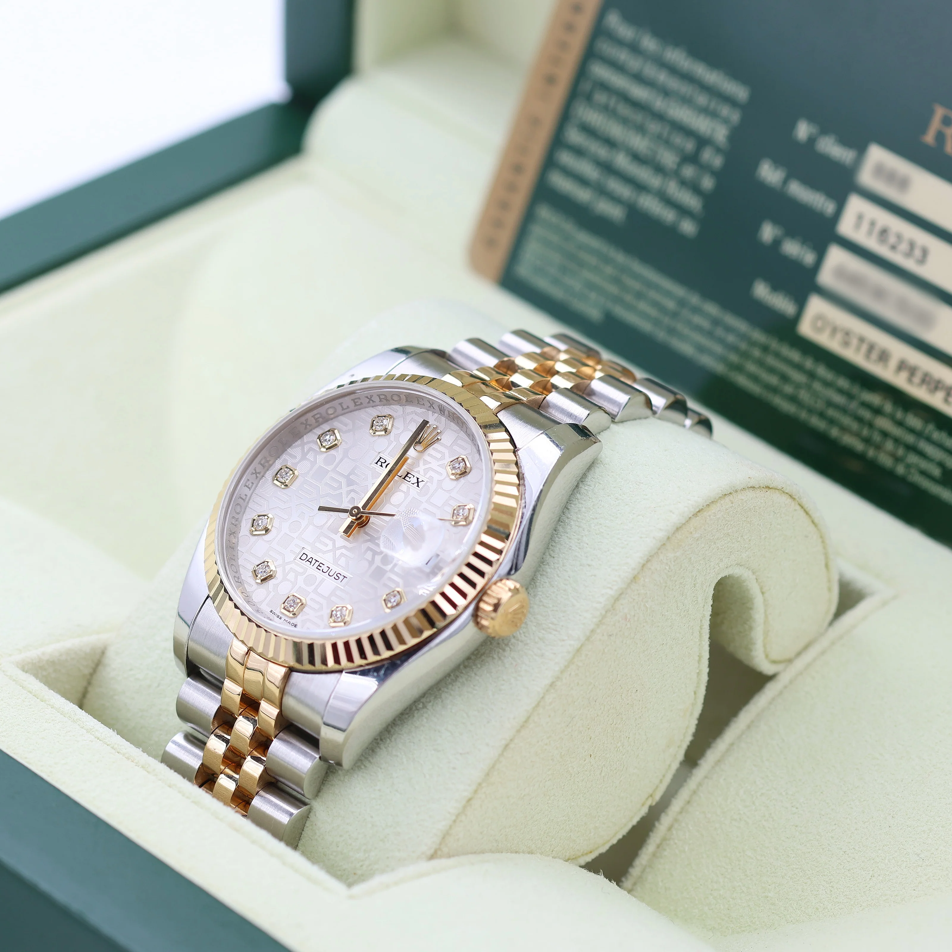 Rolex Datejust ref. 116233 Silver Diamonds Millennary Dial - Jubilee - Full Set - Image 3