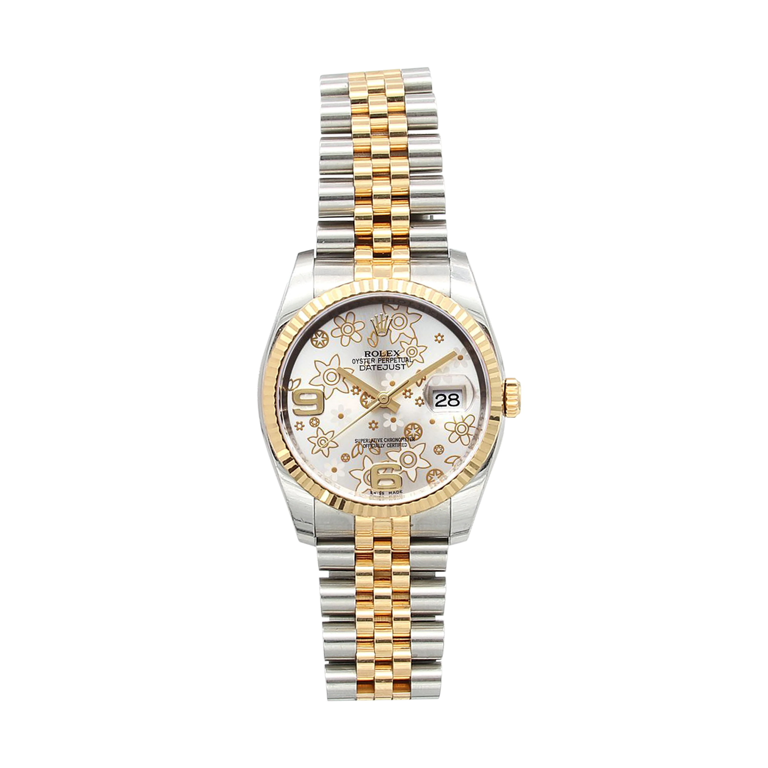 Rolex Datejust ref. 116233 Silver Flower Dial Jubilee bracelet Full set