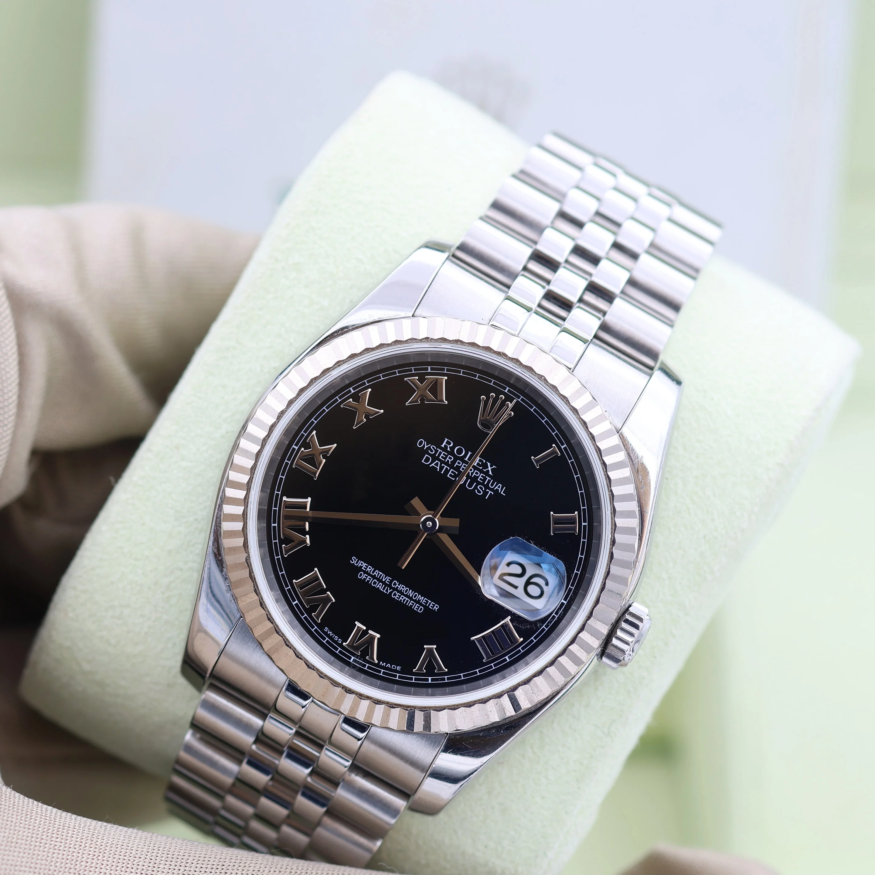 Rolex Datejust ref. 116234 Black Roman Dial - Jubilee - Full Set - Image 2