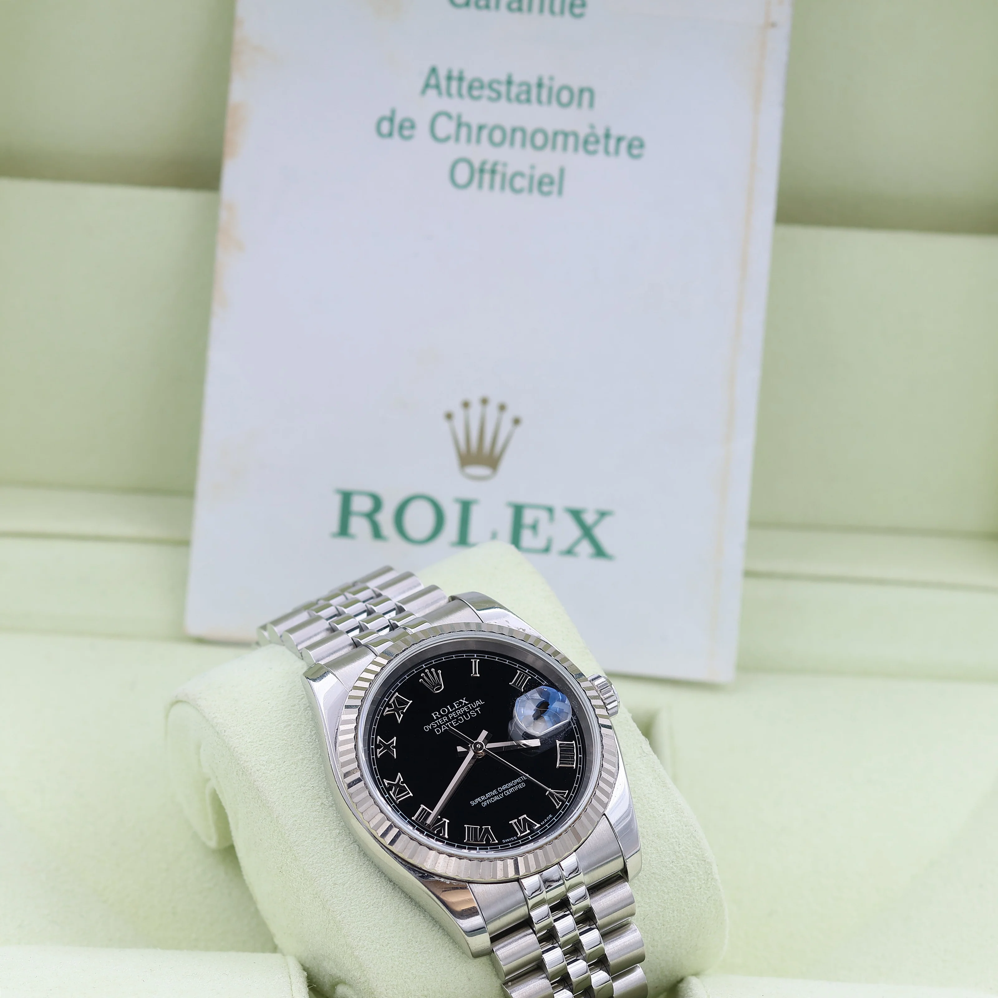 Rolex Datejust ref. 116234 Black Roman Dial - Jubilee - Full Set - Image 3