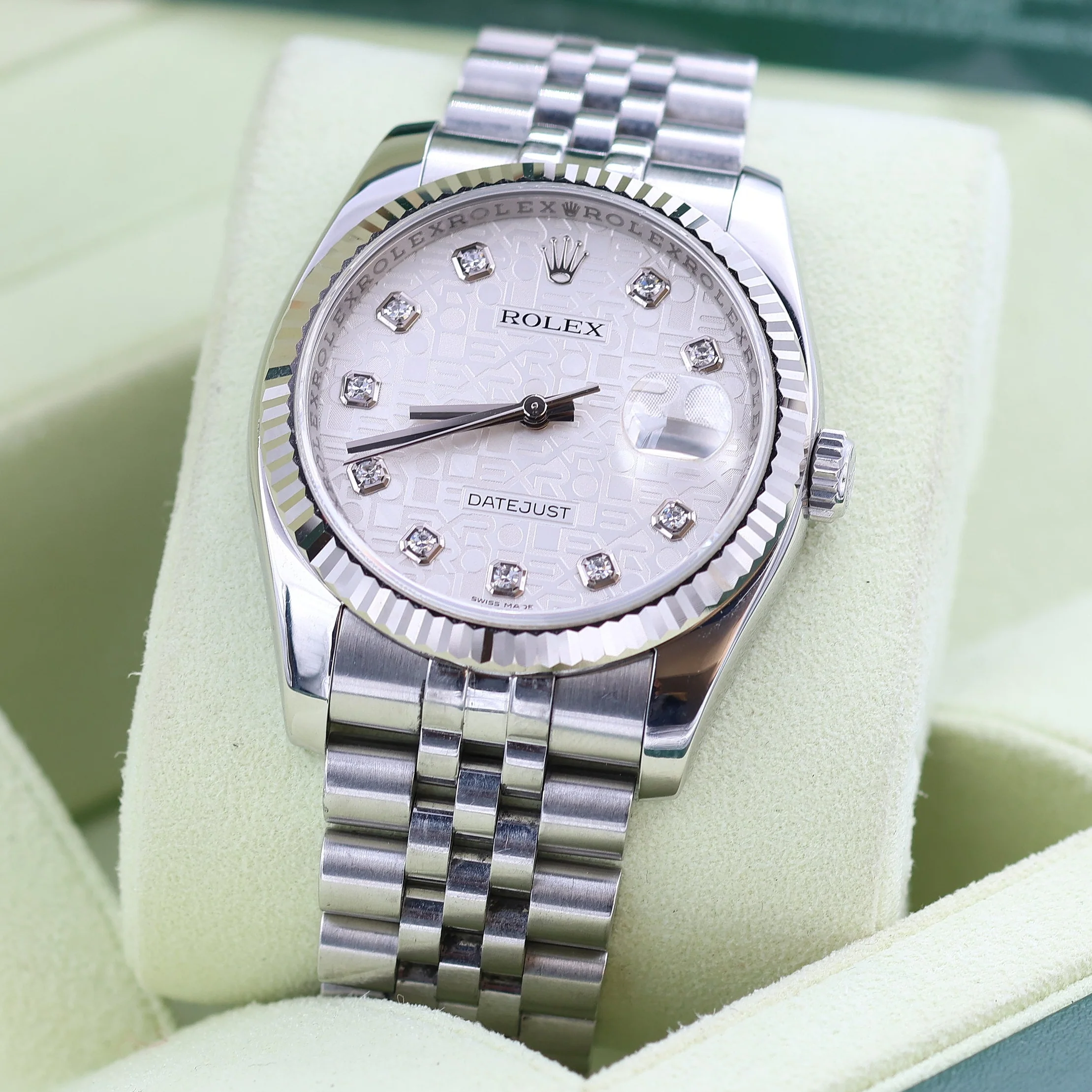 Rolex Datejust ref. 116234 Silver Computer Diamonds Dial - Jubilee Bracelet - Image 3