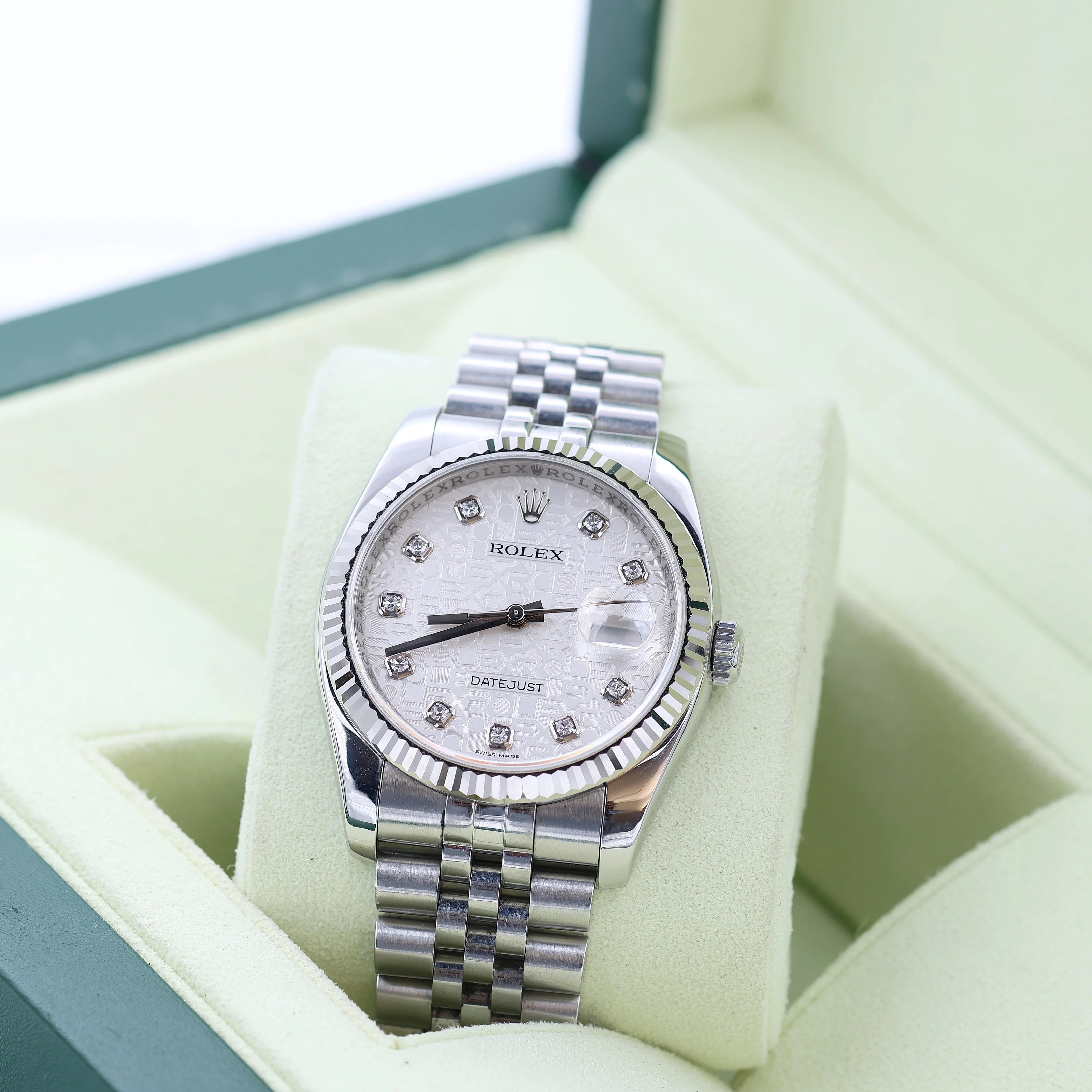 Rolex Datejust ref. 116234 Silver Computer Diamonds Dial - Jubilee Bracelet - Image 4