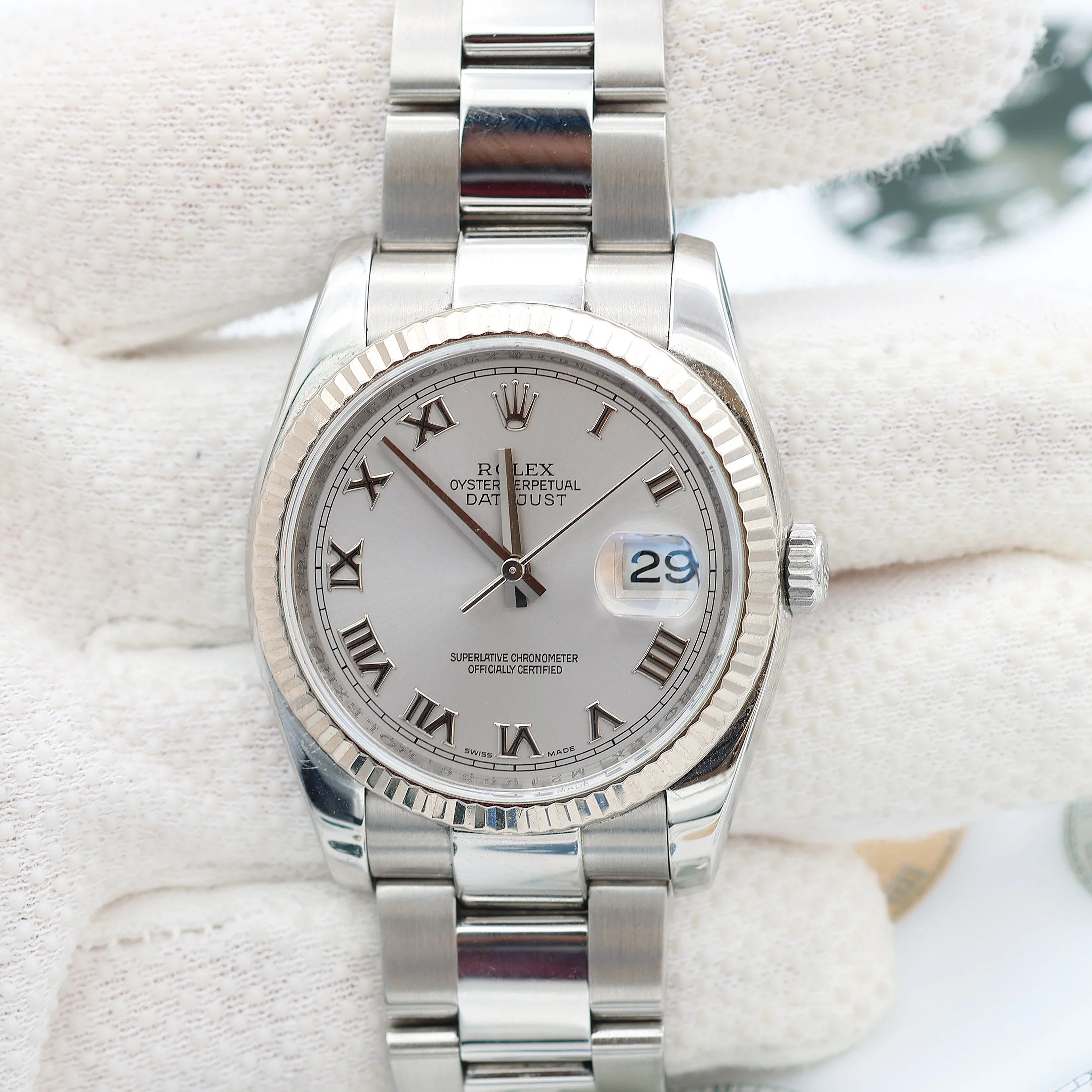 Rolex Datejust ref. 116234 Silver Roman Dial - Oyster Bracelet - Full Set - Image 4
