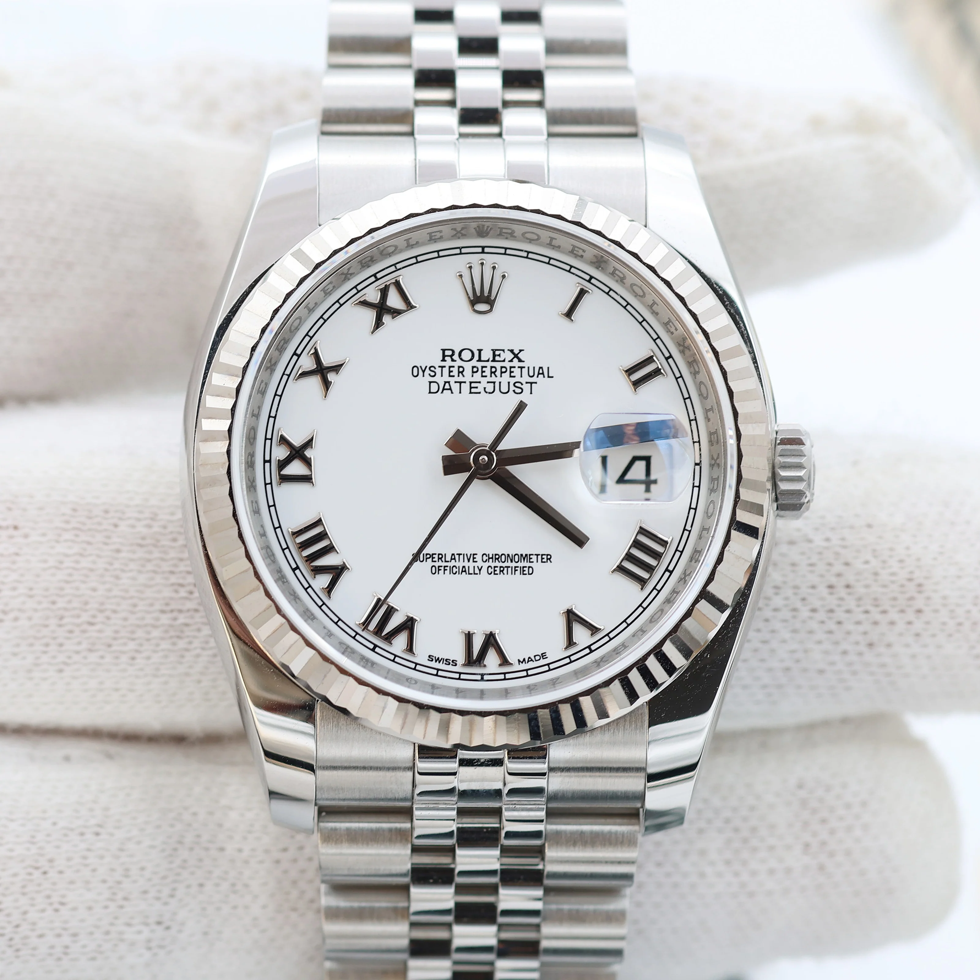Rolex Datejust ref. 116234 White Roman Dial - Jubilee - Full Set - Image 7