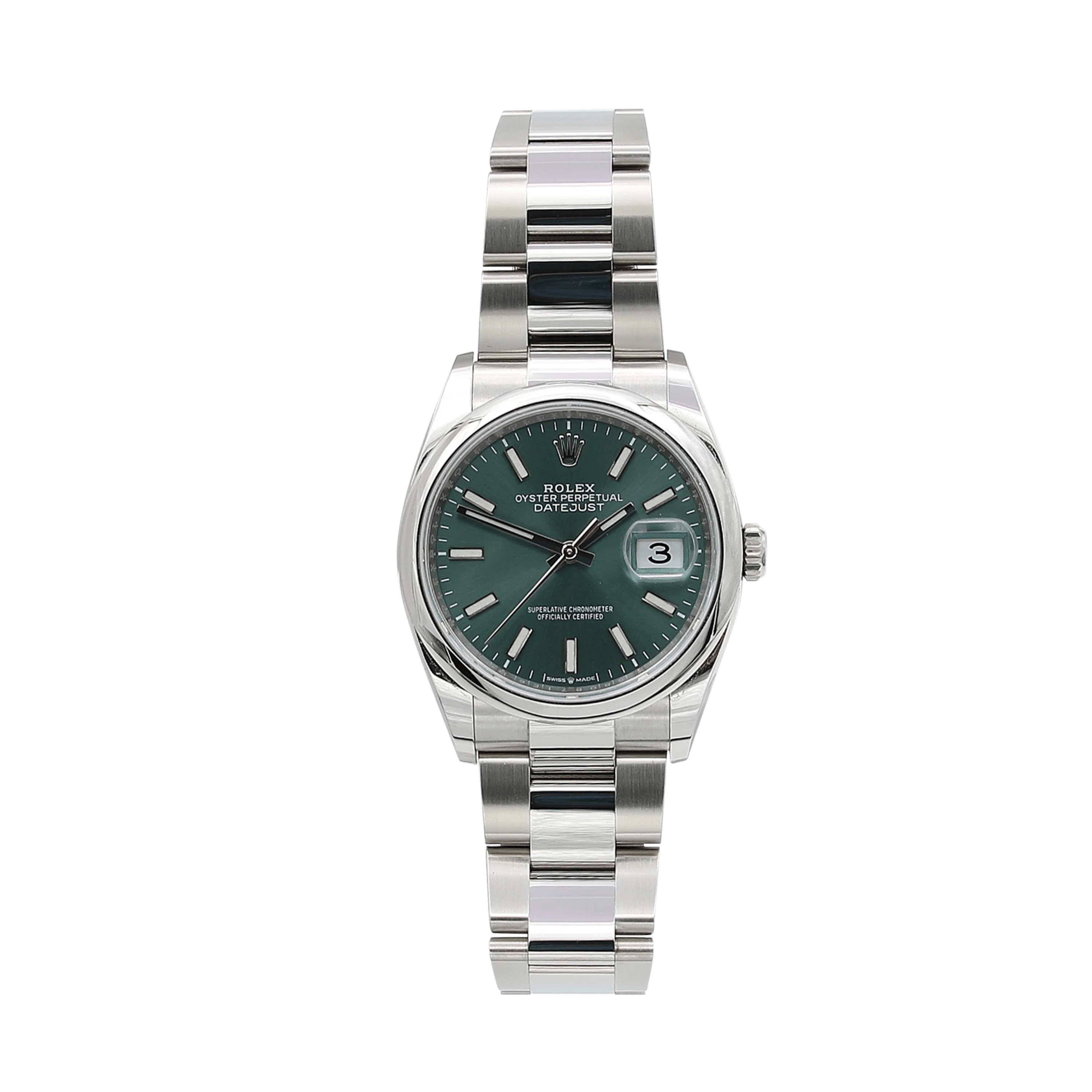 Rolex Datejust ref. 126200 Green Dial Oyster bracelet - Full Set