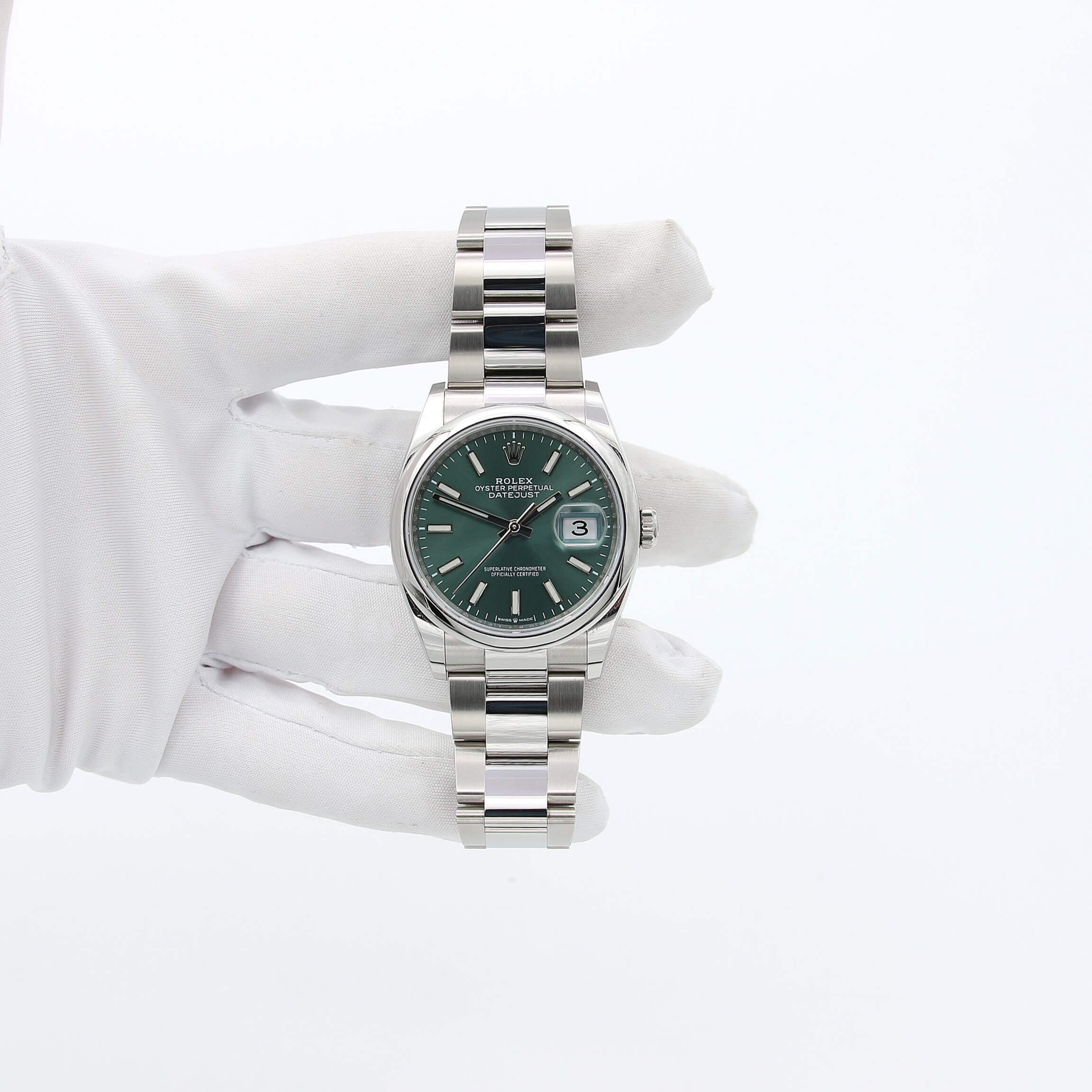 Rolex Datejust ref. 126200 Green Dial Oyster bracelet - Full Set - Image 6