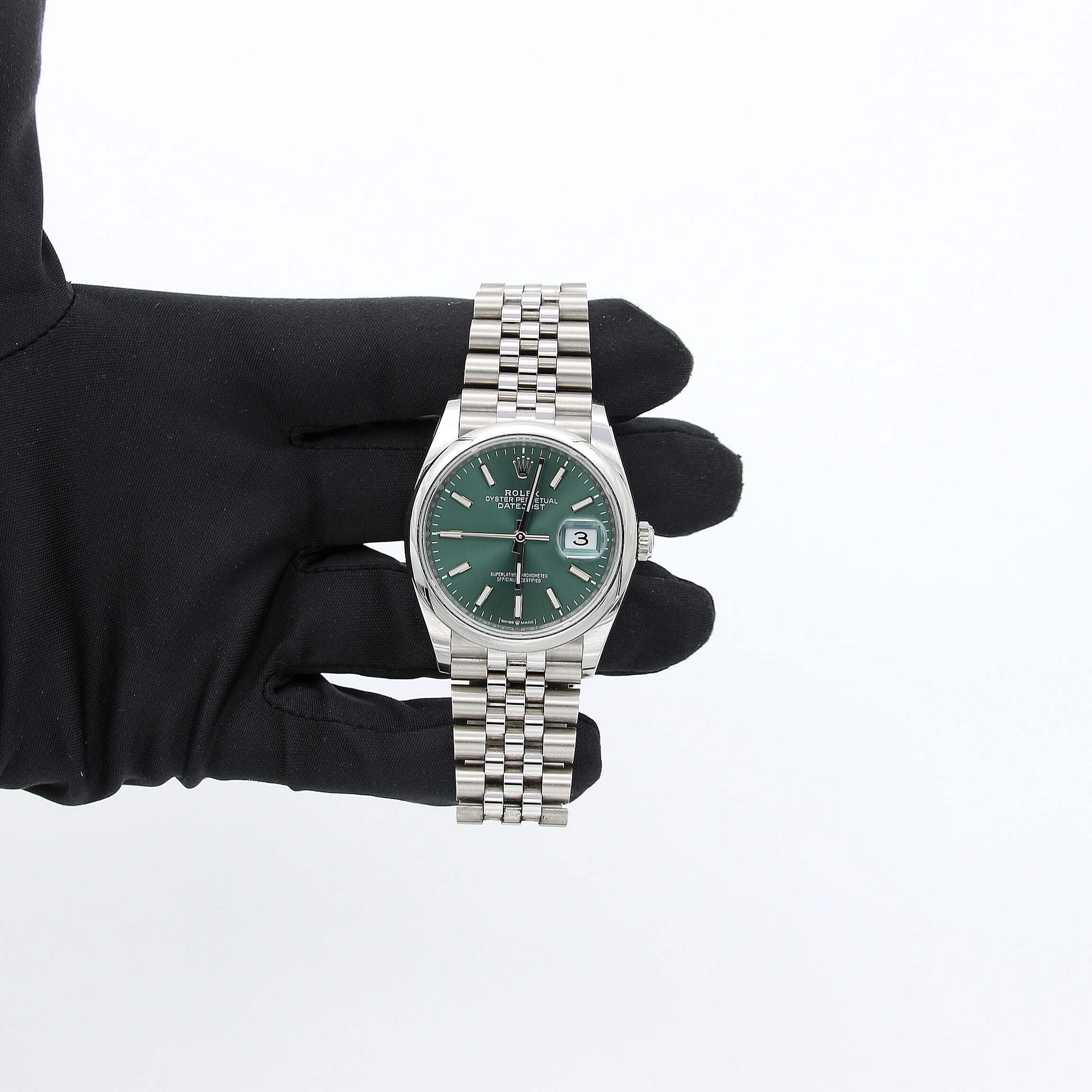 Rolex Datejust ref. 126200 Green Dial Jubilee bracelet - Full Set - Image 3