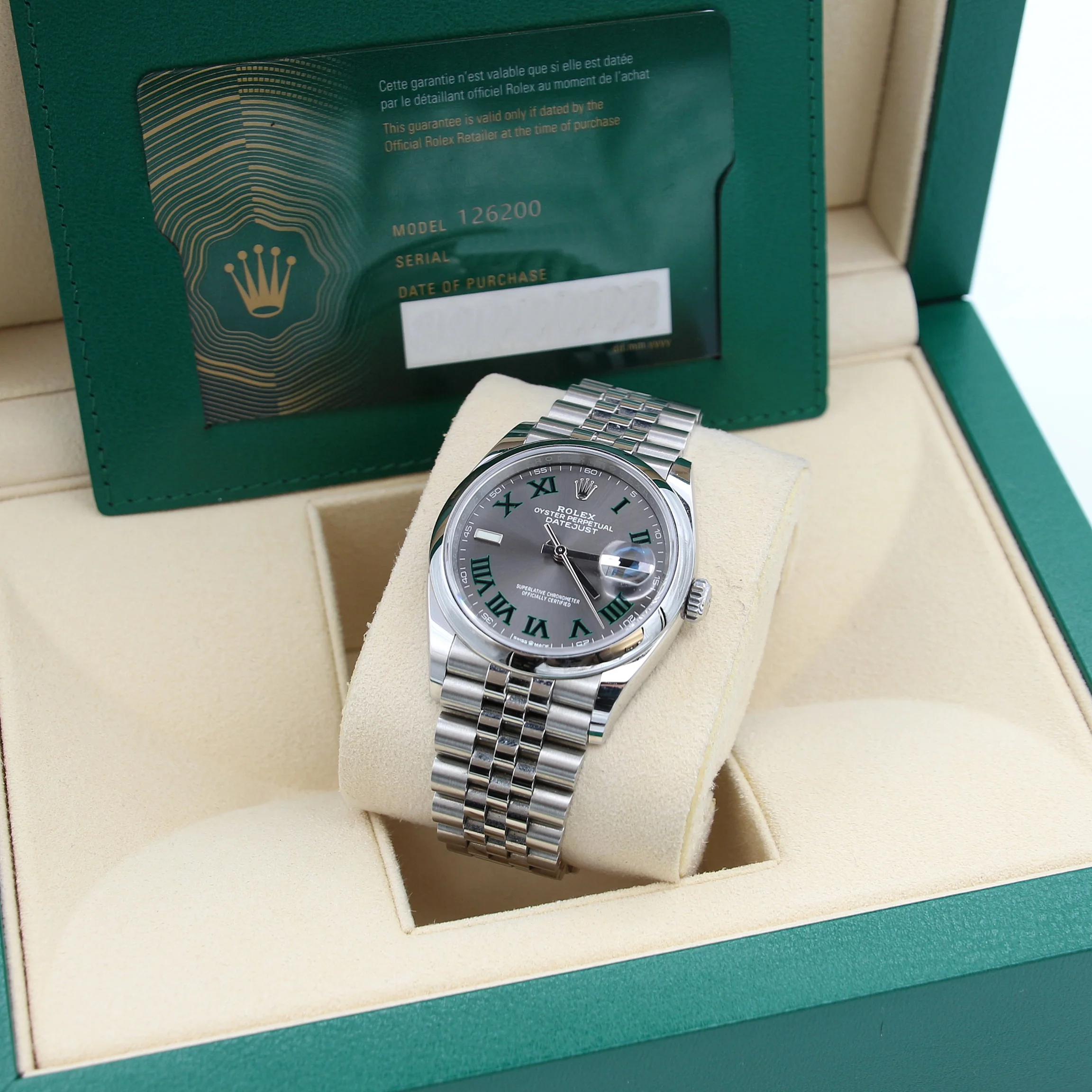 Rolex Datejust ref. 126200 Wimbledon Dial Jubilee Bracelet - Full Set - Image 4