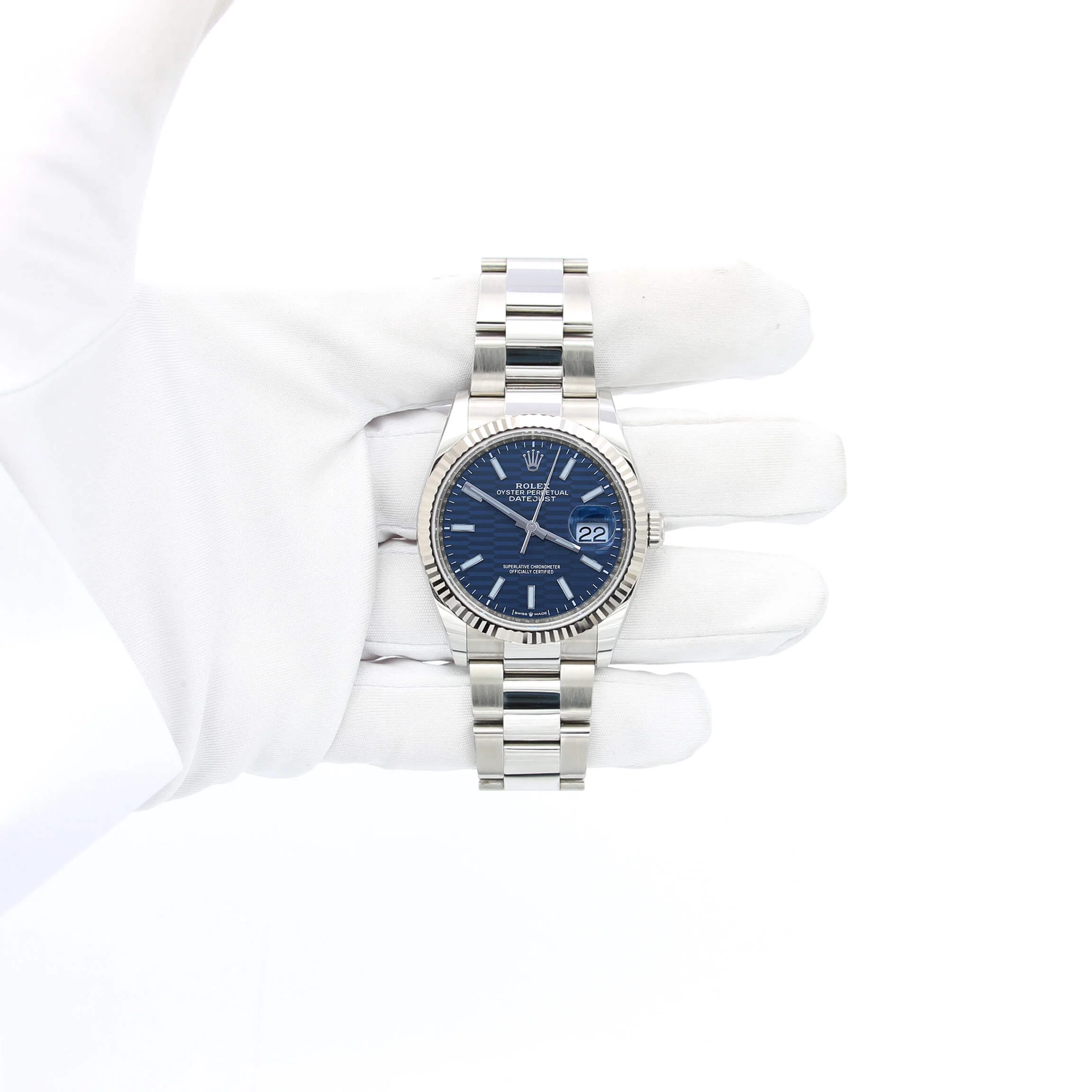 Rolex Datejust ref. 126234 Blue Motif Dial Oyster bracelet - Full Set - Image 2