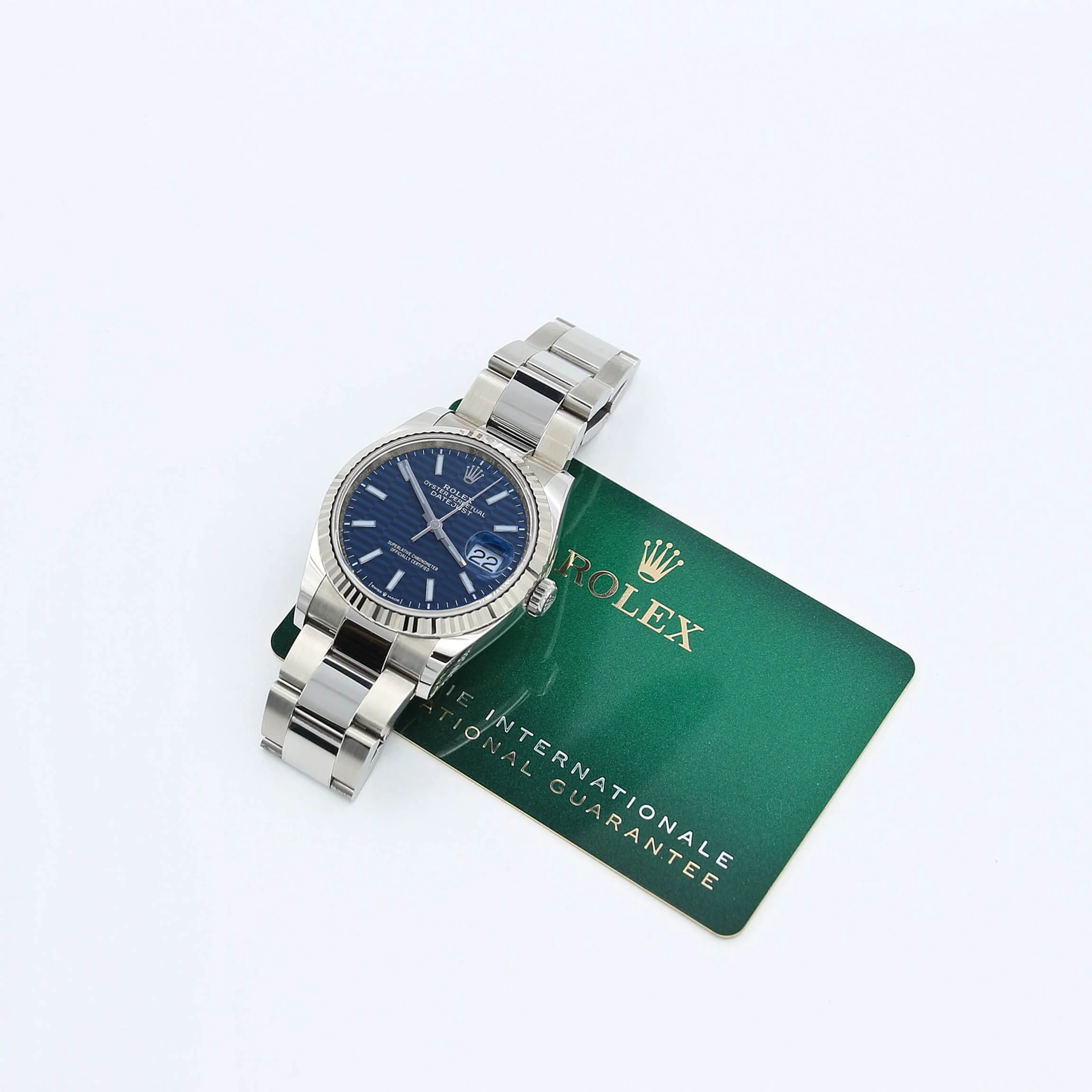 Rolex Datejust ref. 126234 Blue Motif Dial Oyster bracelet - Full Set - Image 3