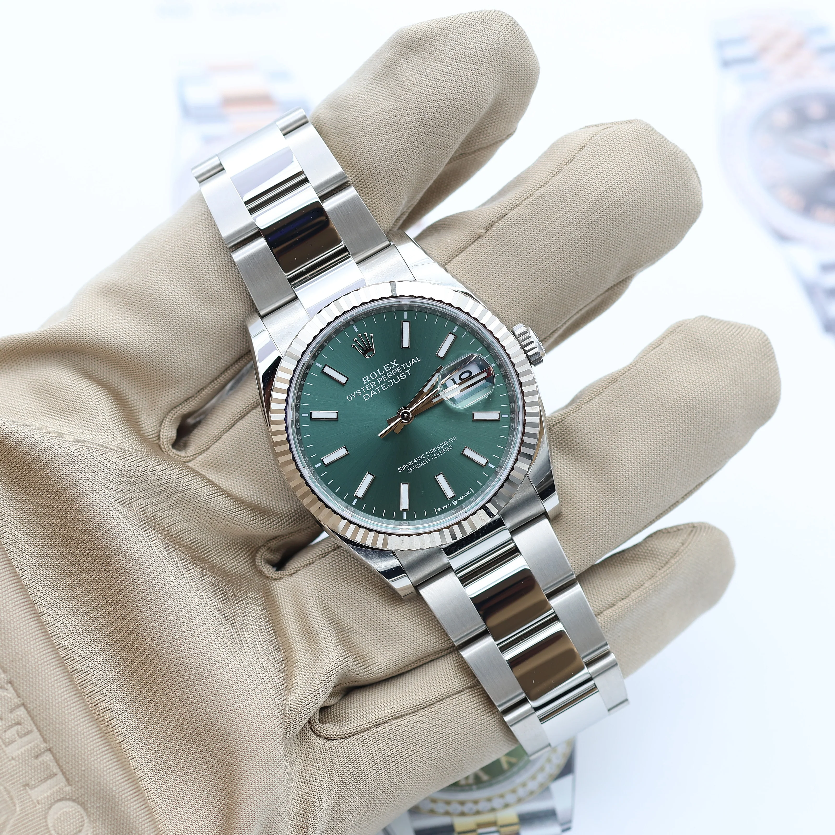 Rolex Datejust ref. 126234 Green Dial - Oyster bracelet - Image 4