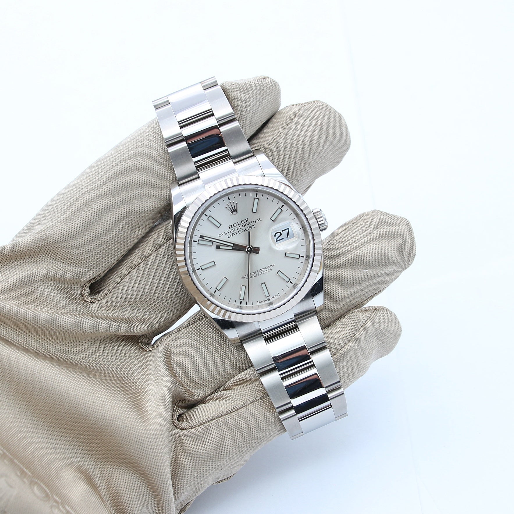 Rolex Datejust ref. 126234 Silver Dial Oyster bracelet - Full Set - Image 4