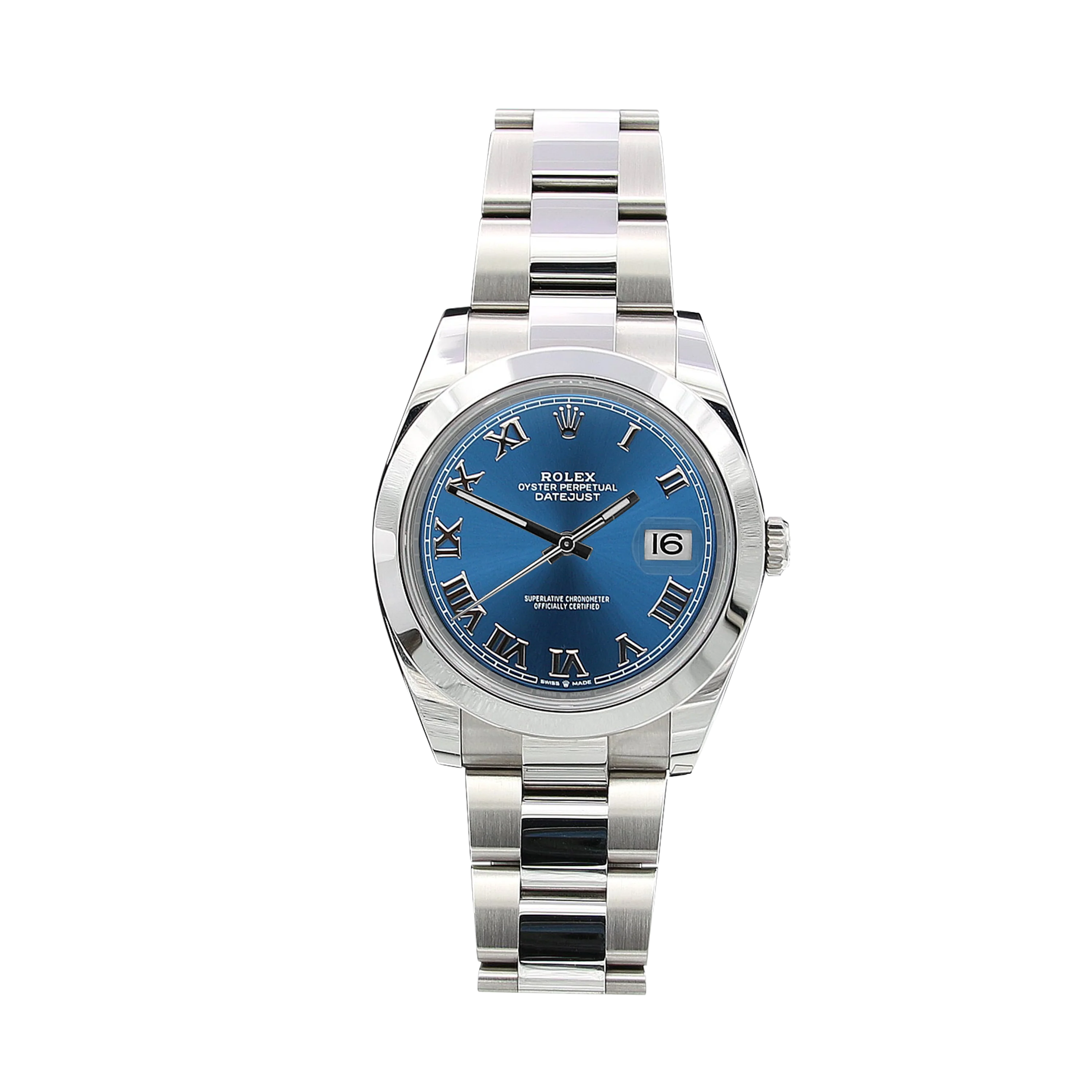Rolex Datejust ref. 126300 Blue Roman Dial Oyster bracelet - Full Set - Image 2