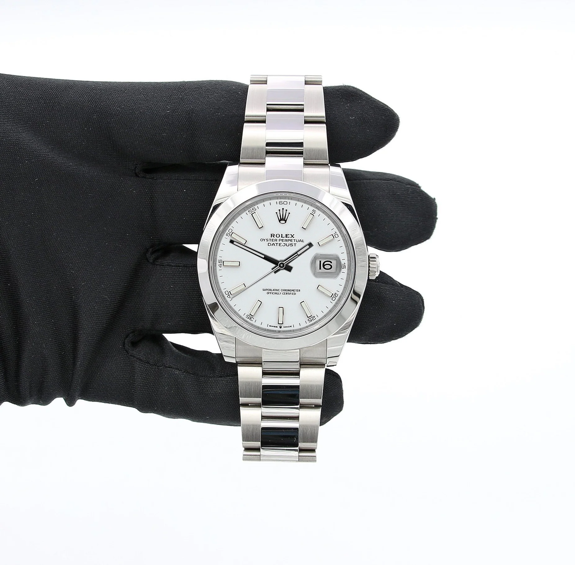 Rolex Datejust ref. 126300 White Dial Oyster bracelet - Full Set - Image 4