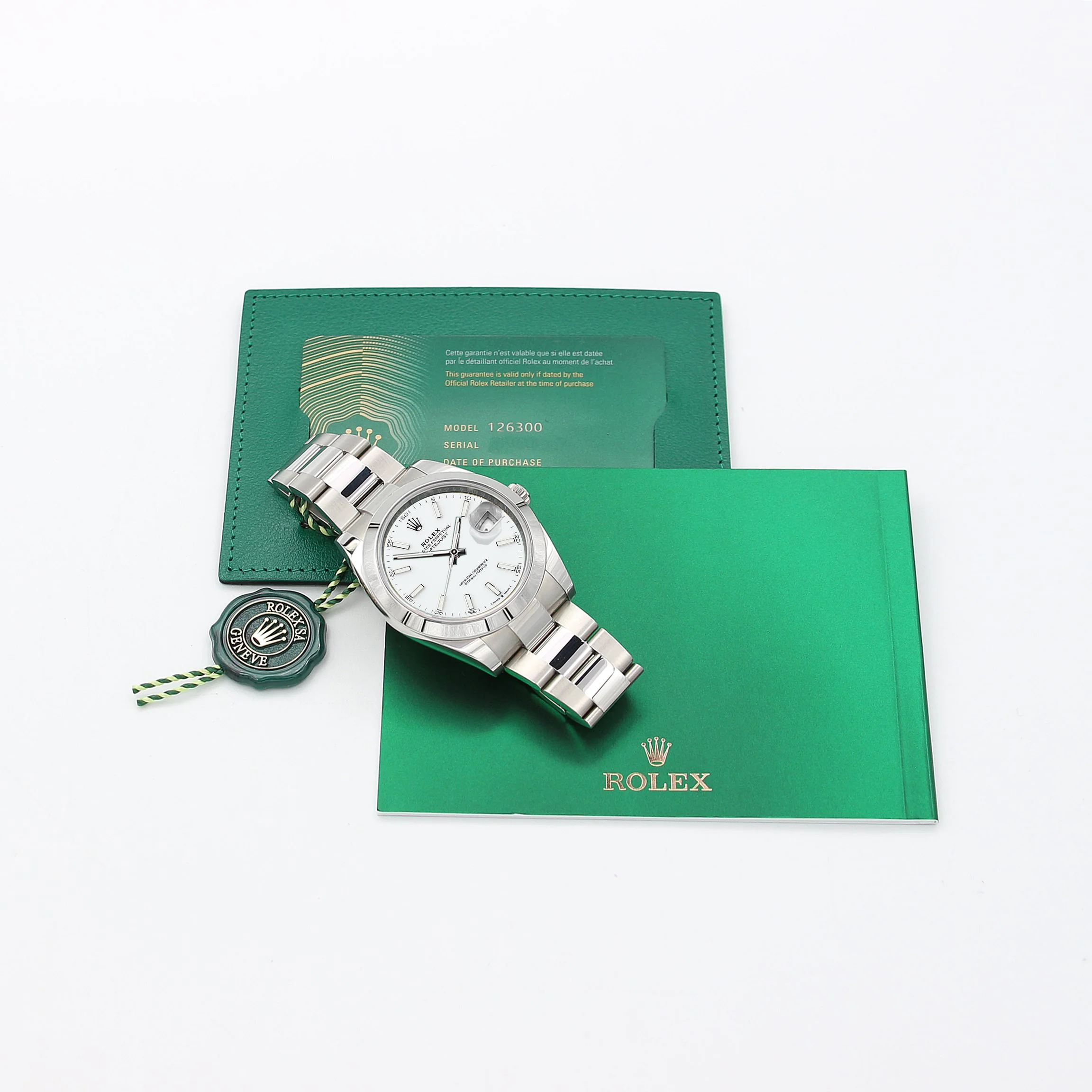 Rolex Datejust ref. 126300 White Dial Oyster bracelet - Full Set - Image 5