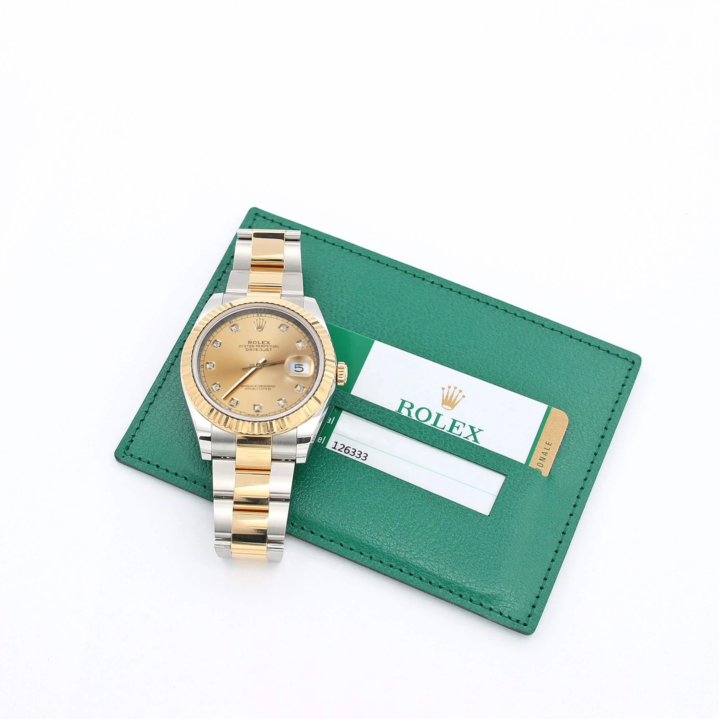 Rolex Datejust ref. 126333 Champagne Diamonds Dial Oyster bracelet - Full Set - Image 3