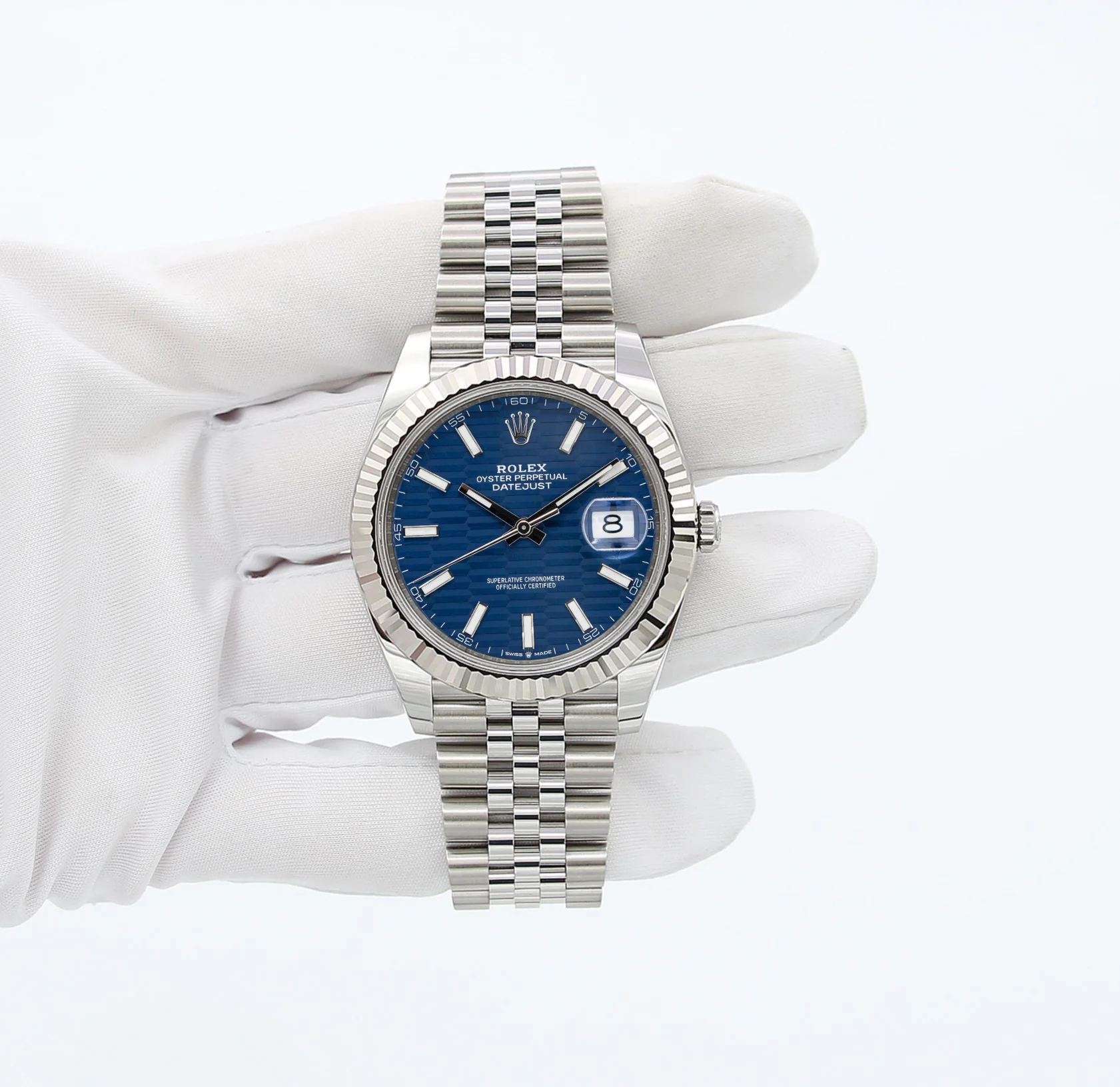 Rolex Datejust ref. 126334 Blue Motif Dial Jubilee bracelet - Full Set - Image 3