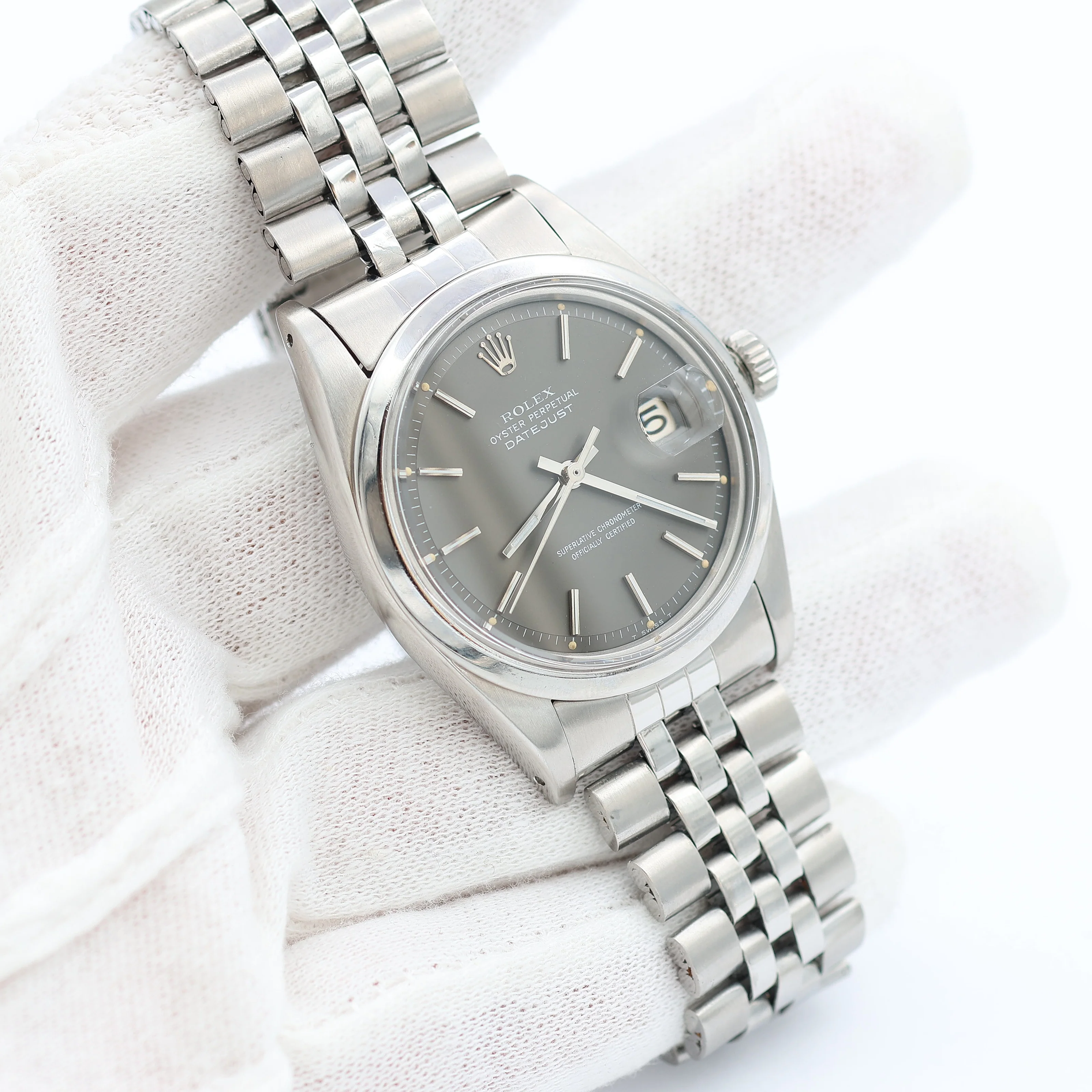Rolex Datejust ref. 1600 Grey Dial Jubilee Bracelet - Image 10