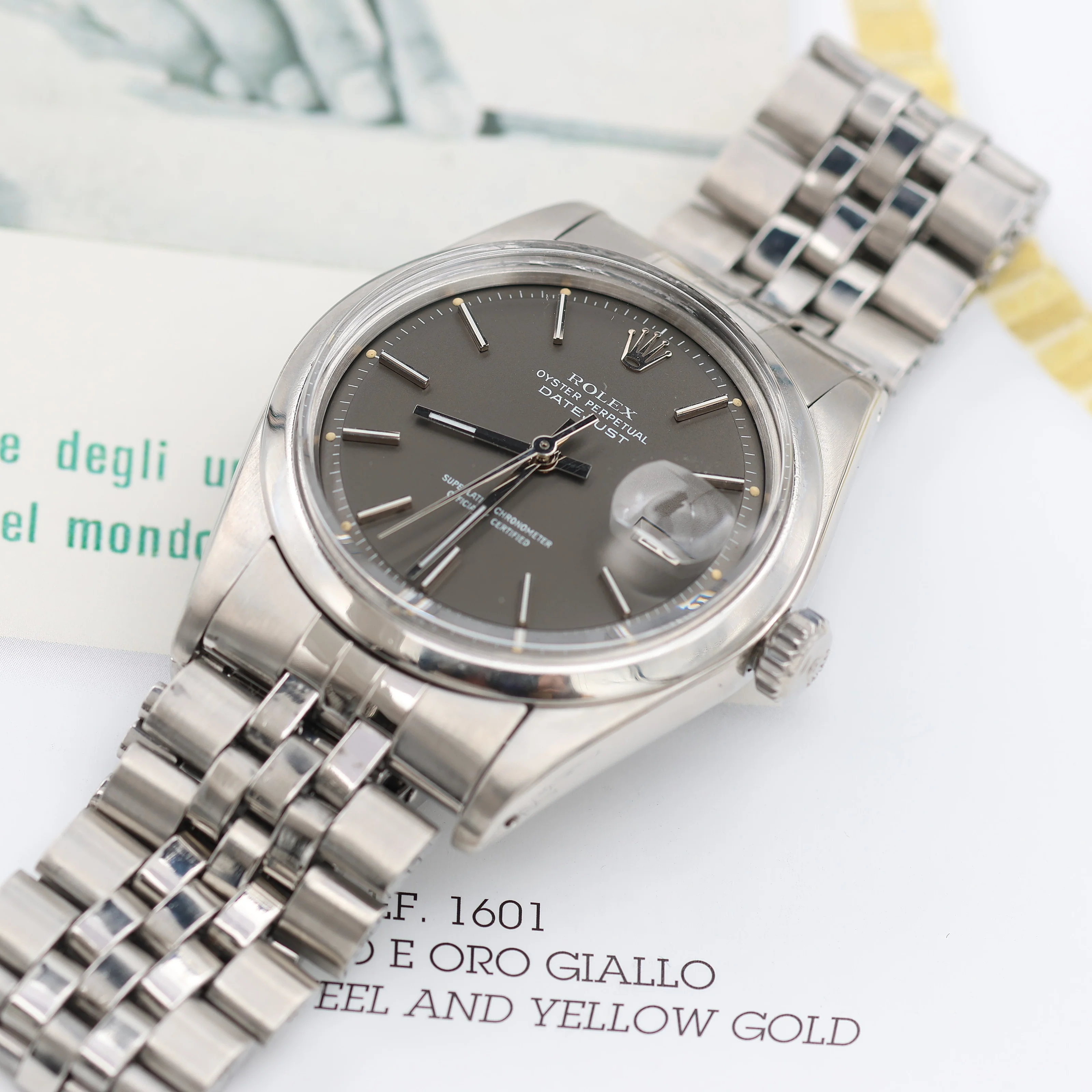 Rolex Datejust ref. 1600 Grey Dial Jubilee Bracelet - Image 5