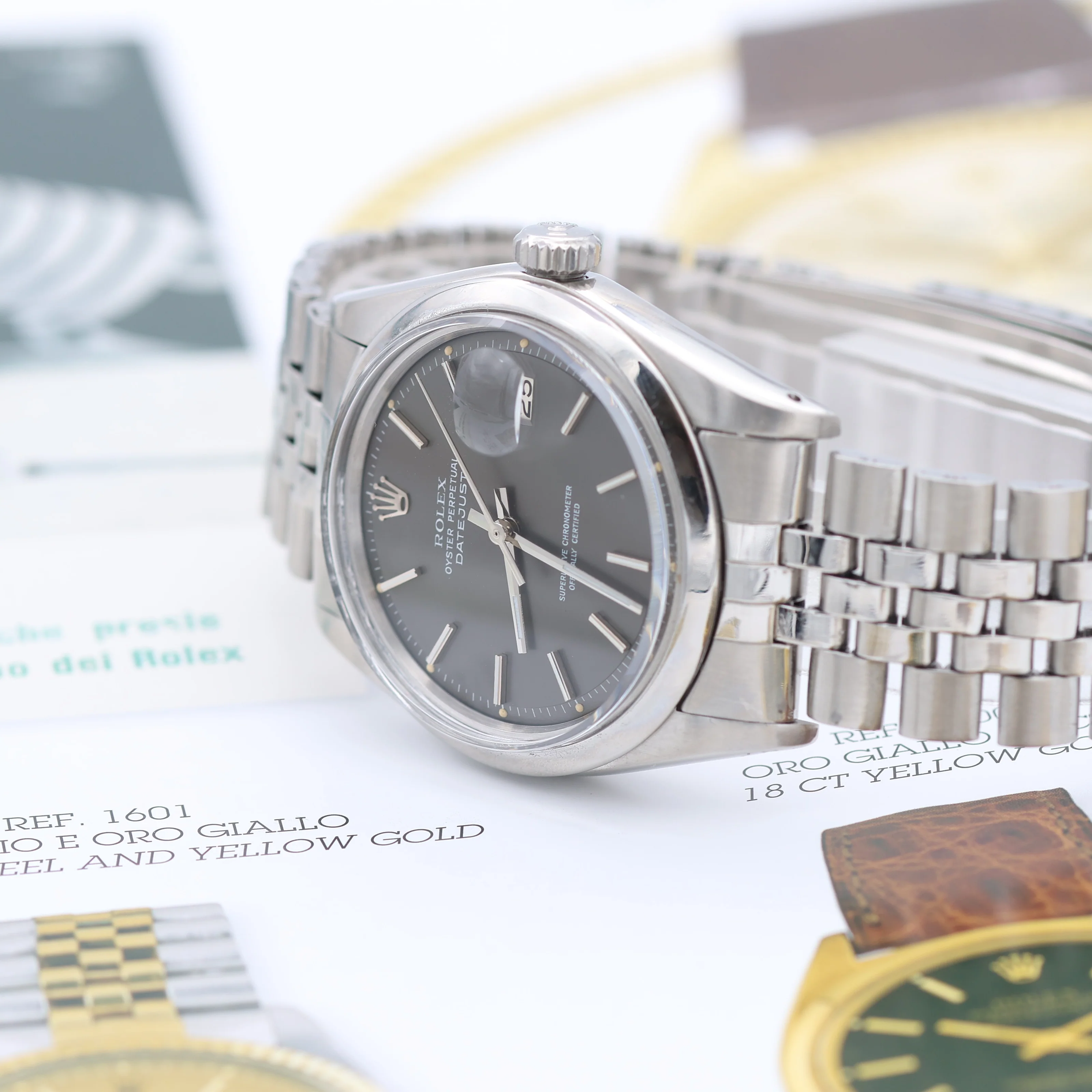 Rolex Datejust ref. 1600 Grey Dial Jubilee Bracelet - Image 6
