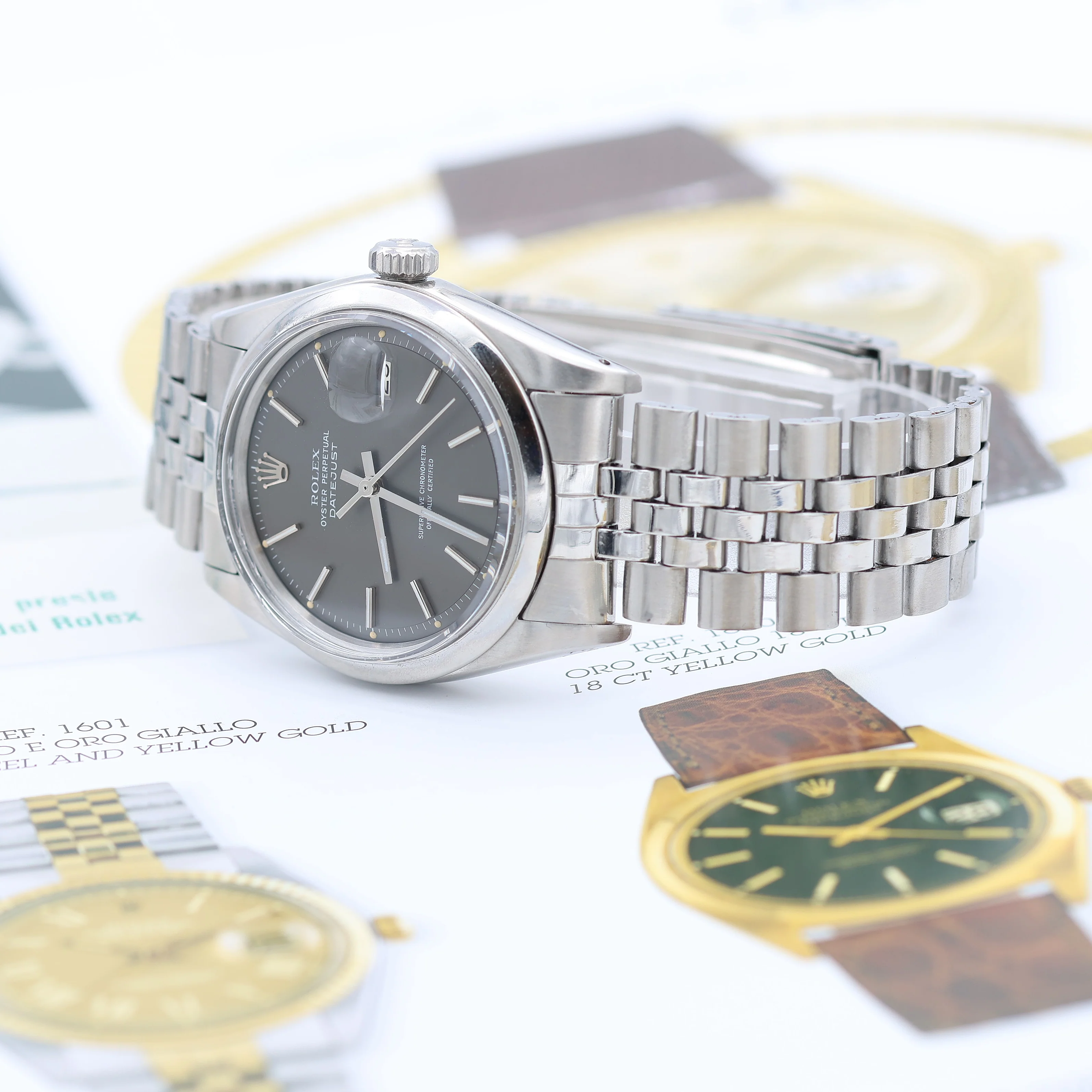 Rolex Datejust ref. 1600 Grey Dial Jubilee Bracelet - Image 7