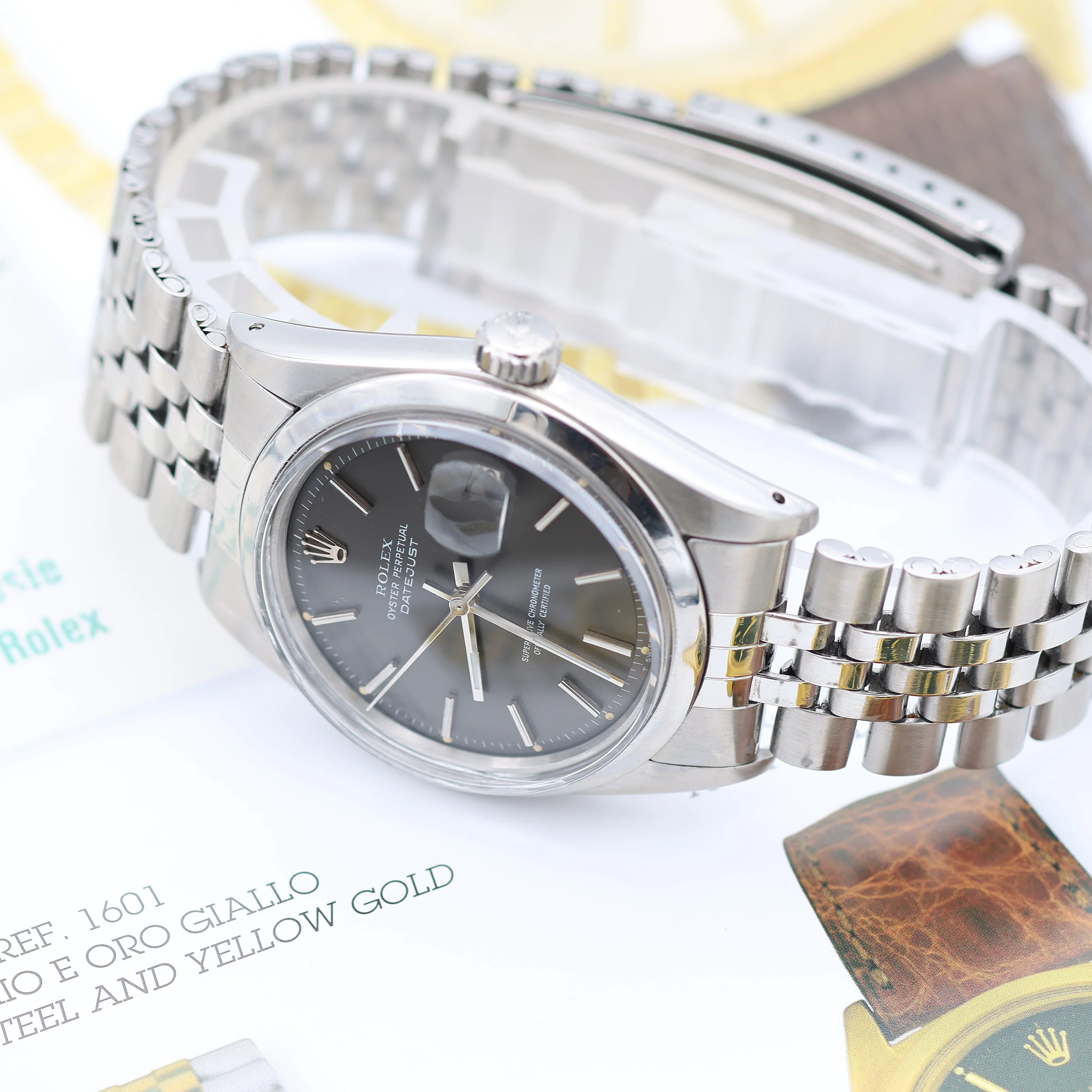 Rolex Datejust ref. 1600 Grey Dial Jubilee Bracelet - Image 8