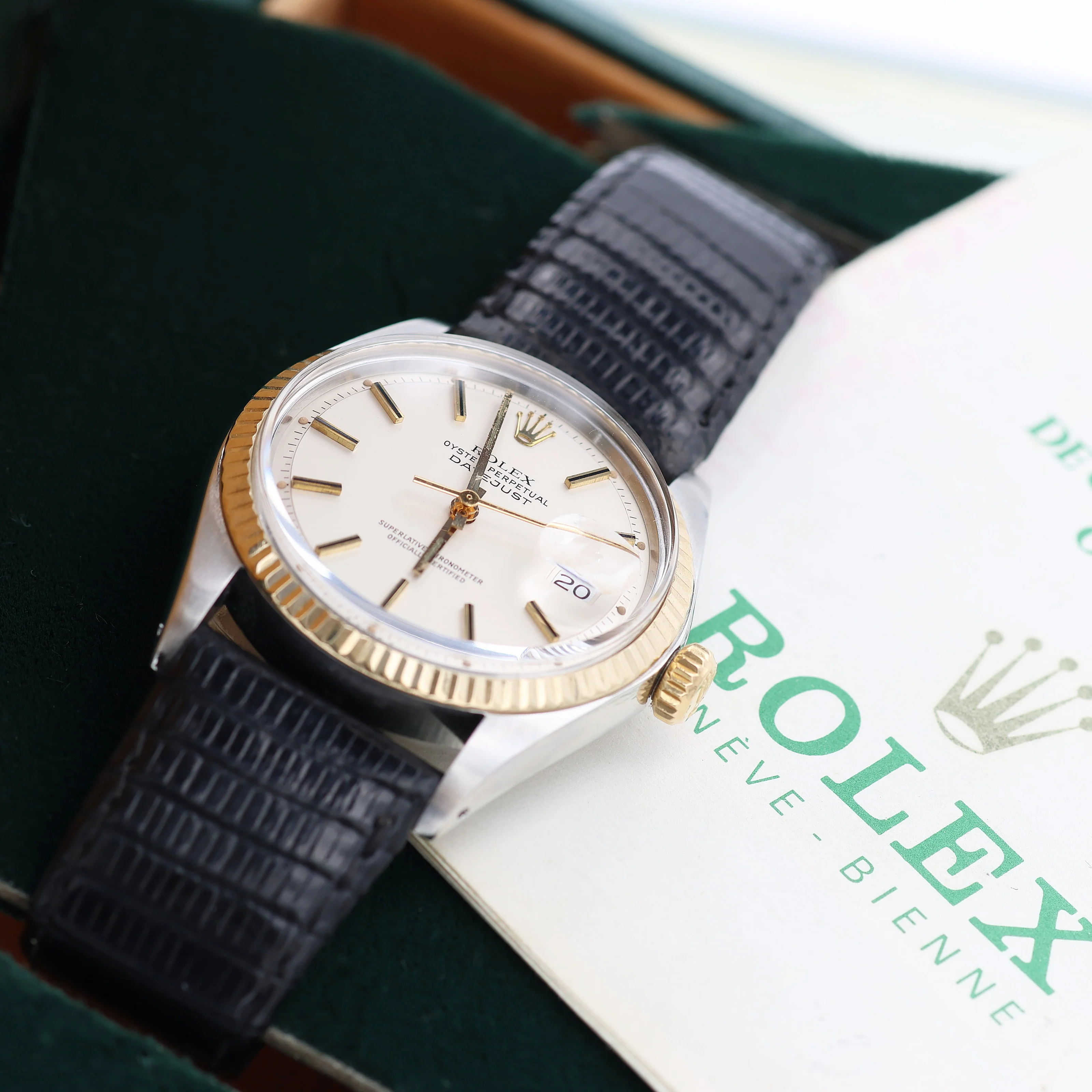 Rolex Datejust ref. 1601 - Cream Dial - Leather Strap - Full Set - Image 2