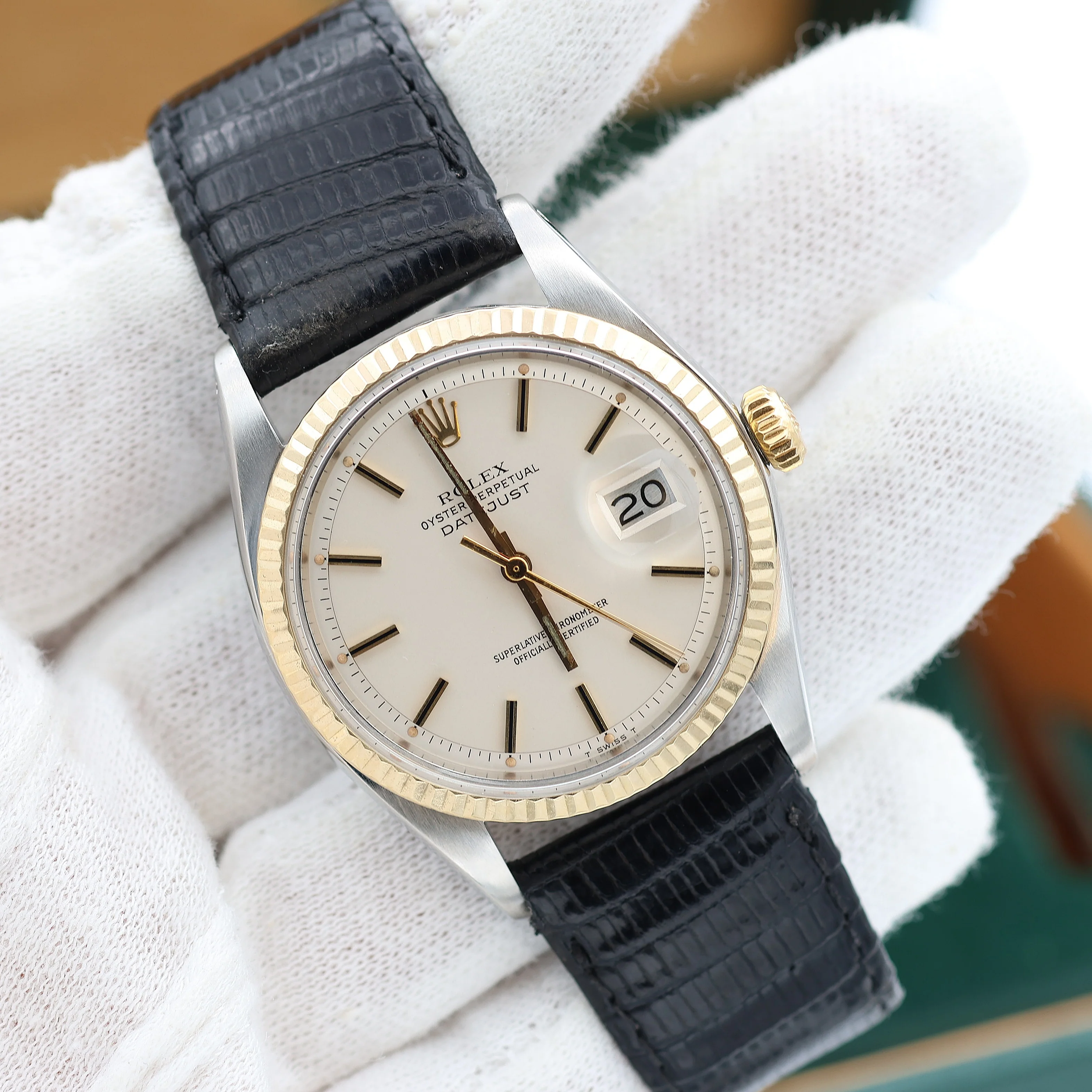 Rolex Datejust ref. 1601 - Cream Dial - Leather Strap - Full Set - Image 6