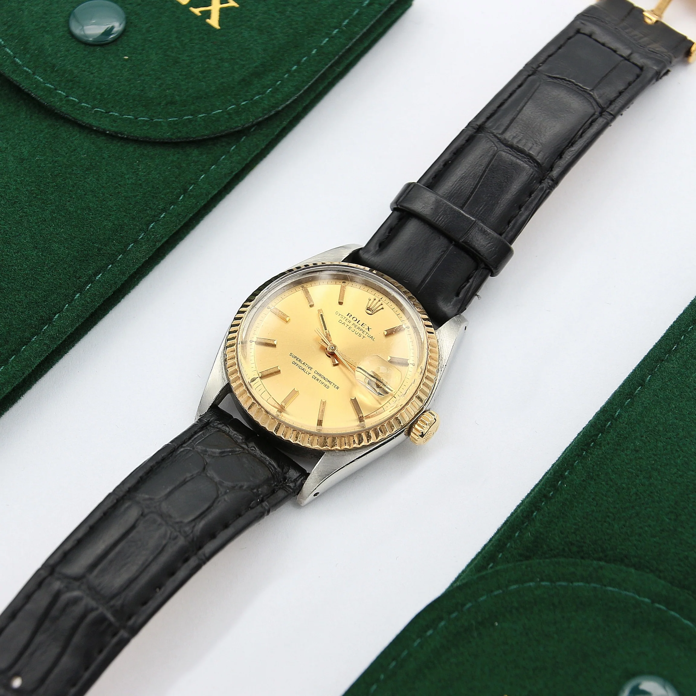Rolex Datejust ref. 1601 - Steel/Yellow Gold - Champagne Dial  - Leather strap - Image 5