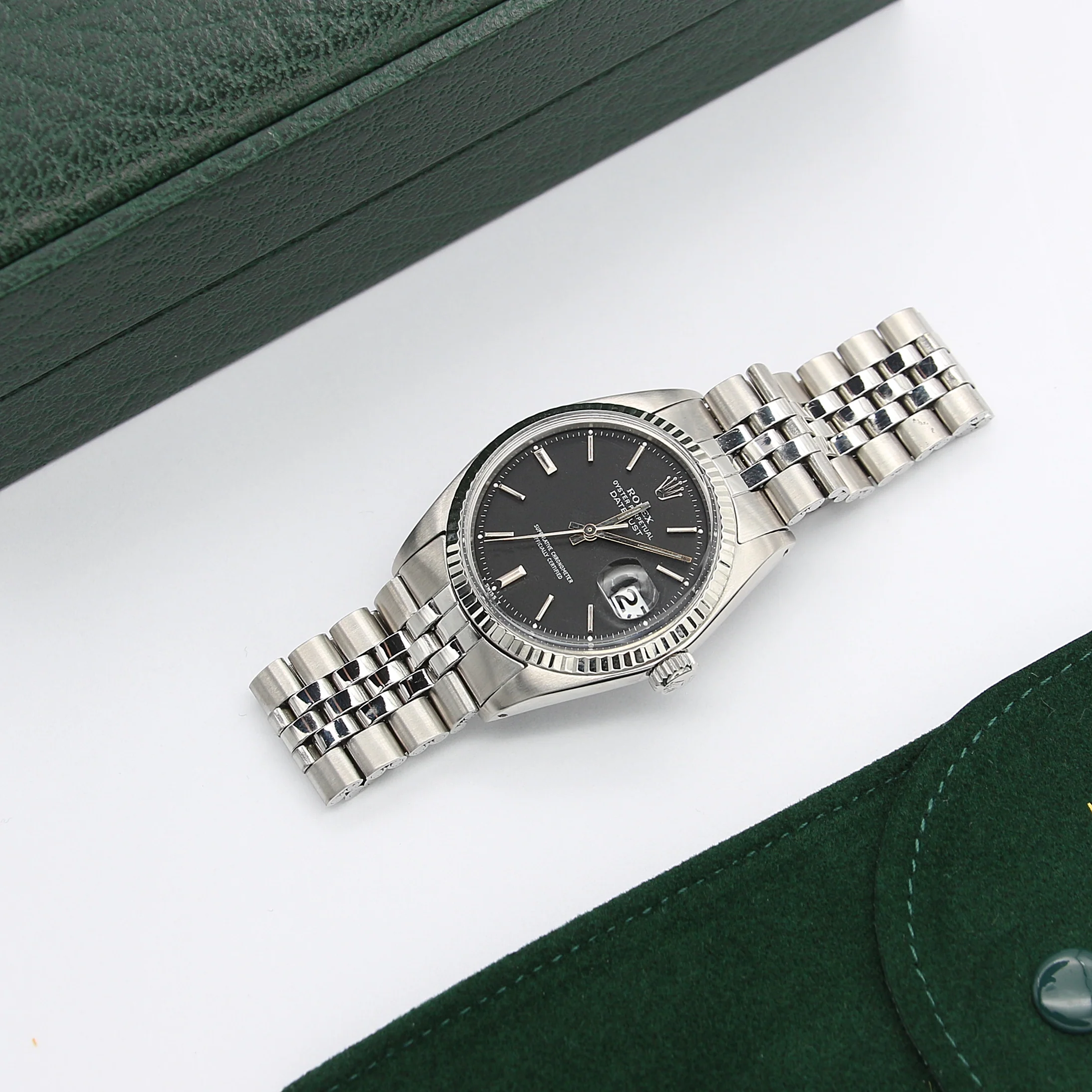 Rolex Datejust ref. 1601 - White Gold Bezel - Black Dial (V II) - Jubilee bracelet - Image 3