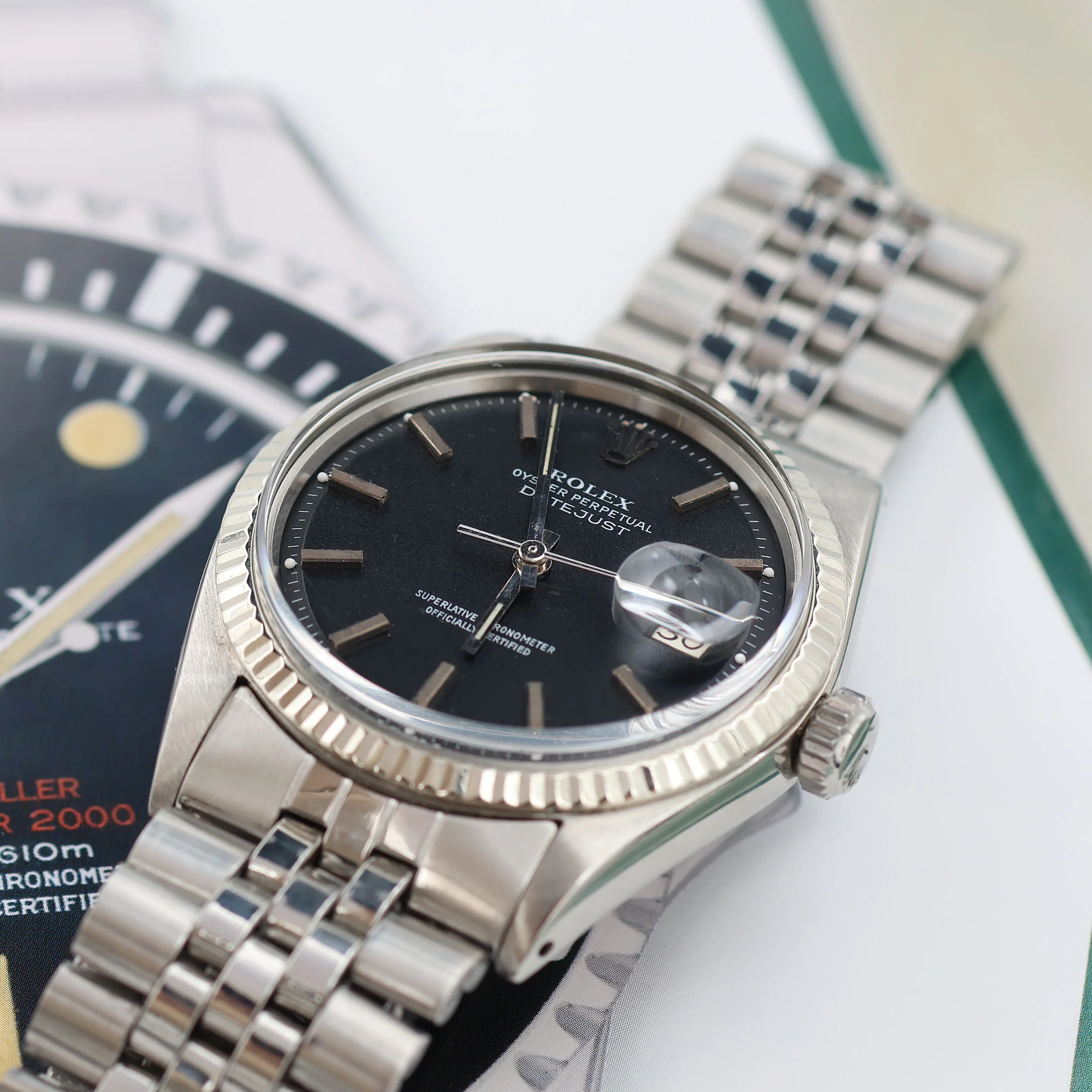 Rolex Datejust ref. 1601 - White Gold Bezel - Black Dial (V III) - Jubilee bracelet - Image 4