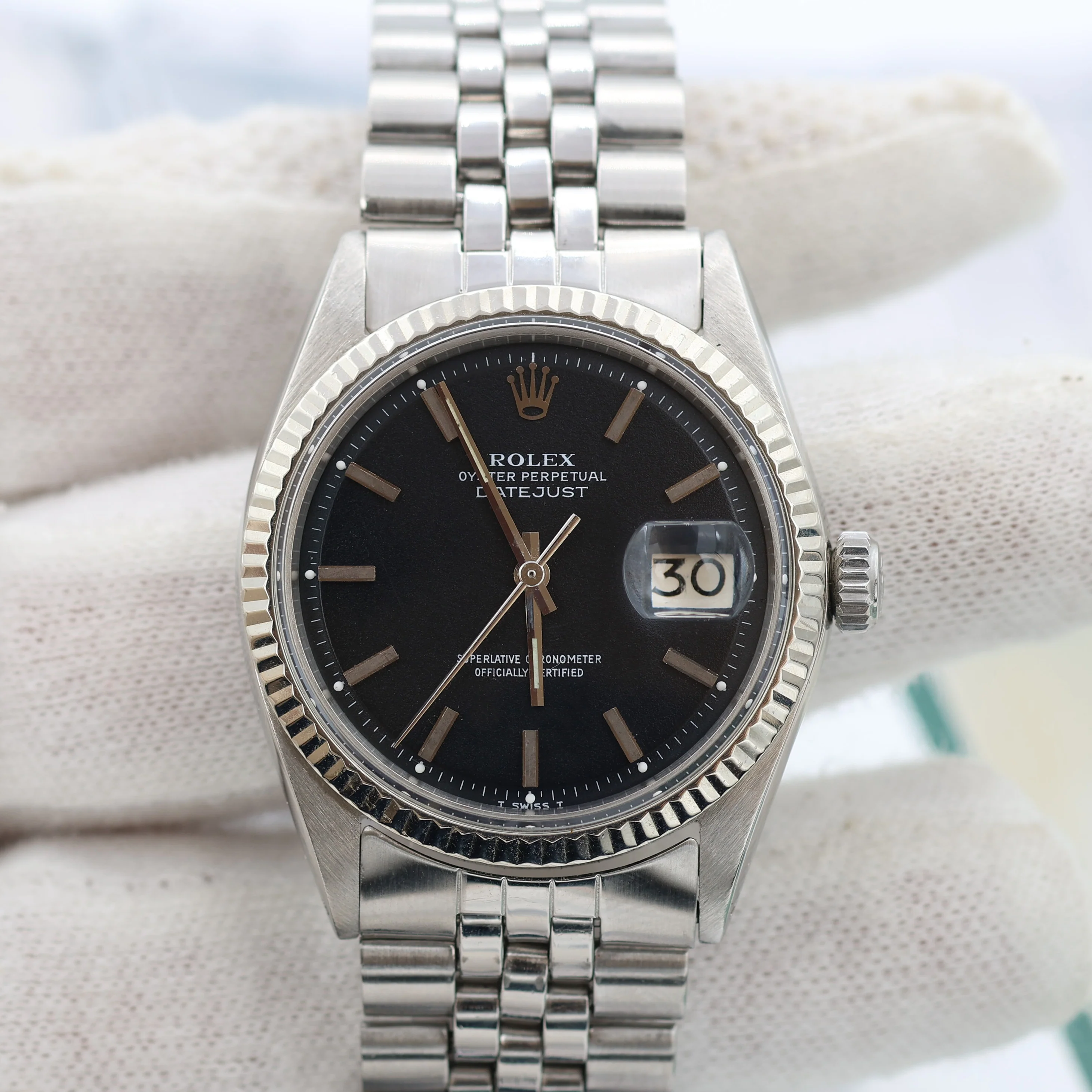Rolex Datejust ref. 1601 - White Gold Bezel - Black Dial (V III) - Jubilee bracelet - Image 5