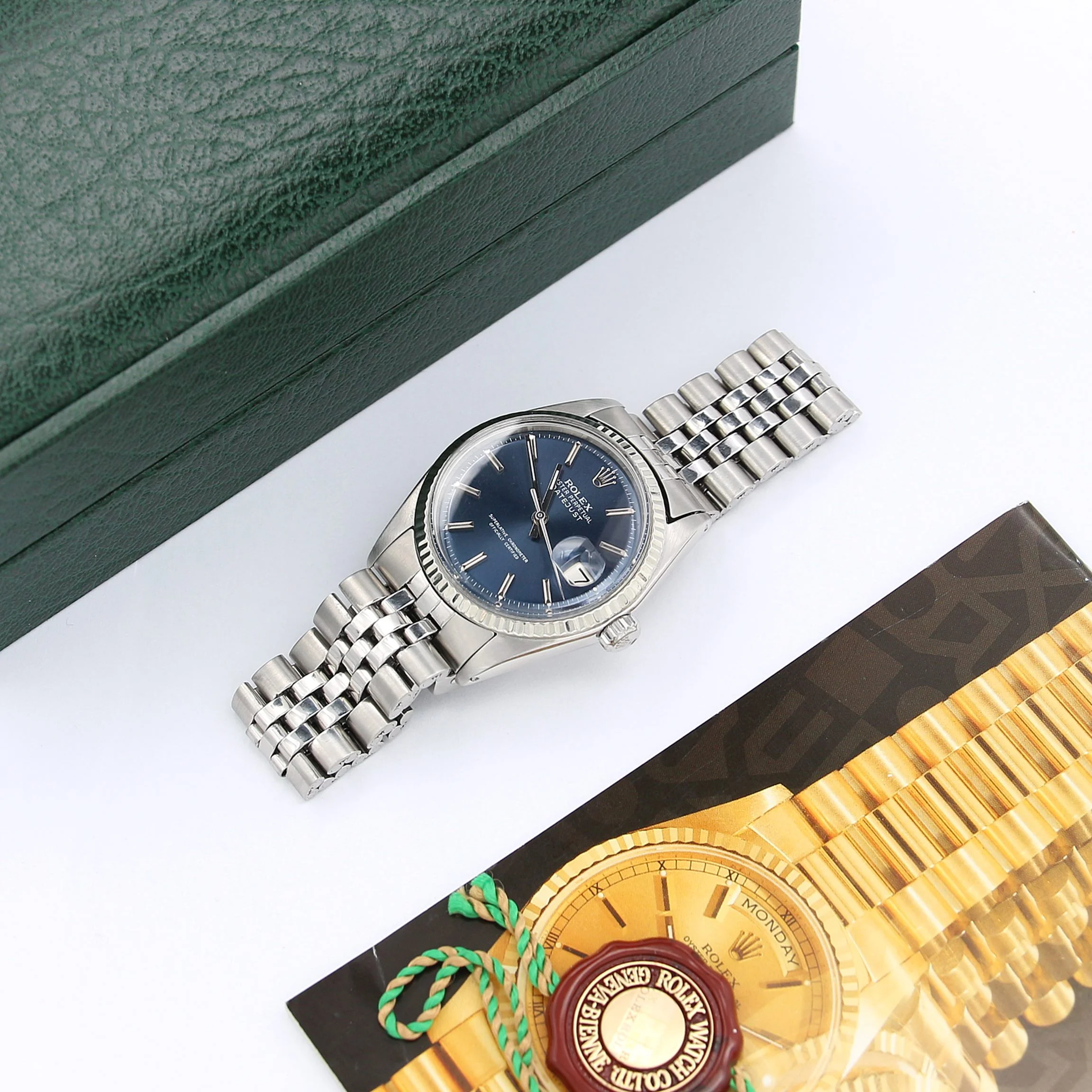 Rolex Datejust ref. 1601 - White Gold Bezel - Blue Dial (V I) - Jubilee bracelet - Image 2