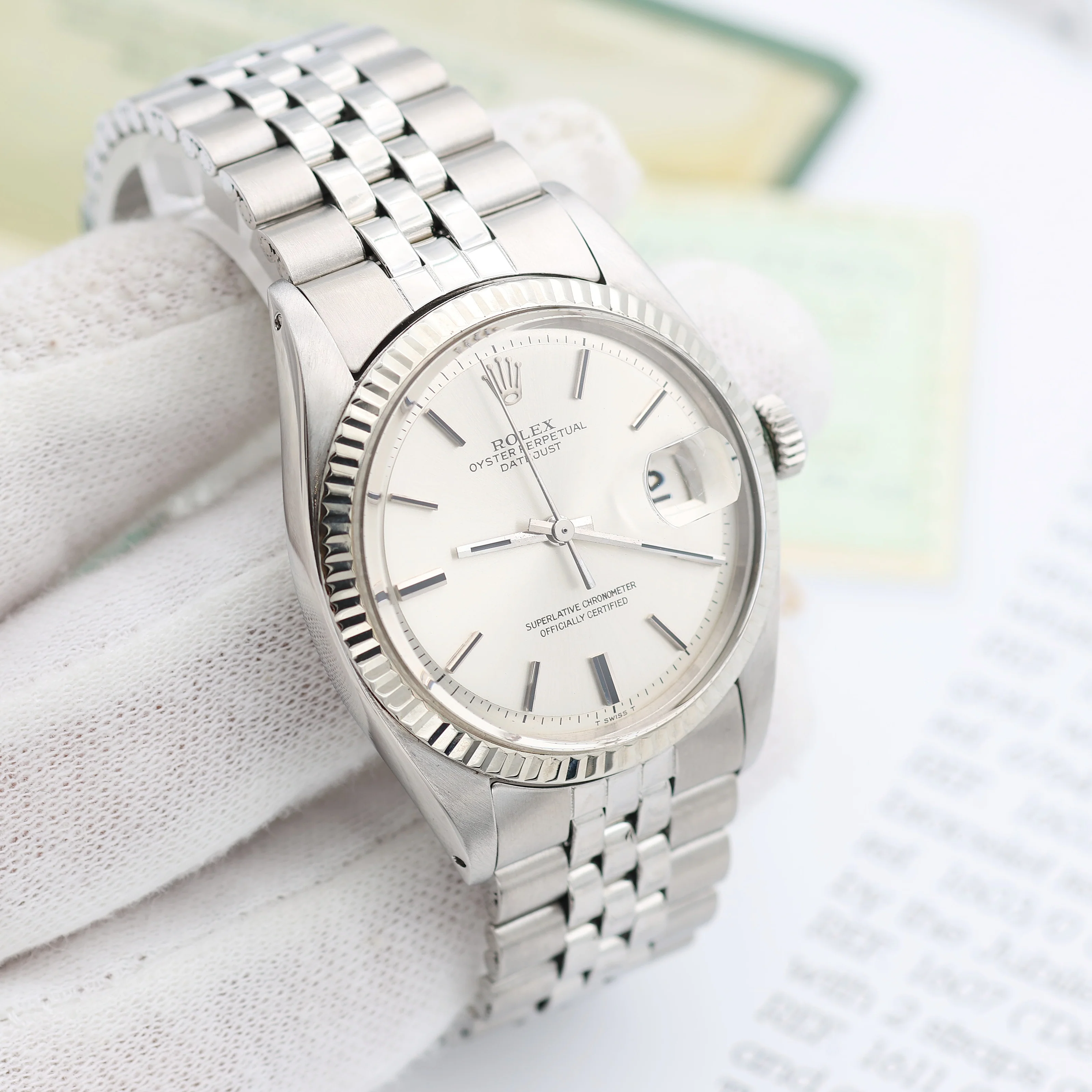 Rolex Datejust ref. 1601 - White Gold Bezel - Silver dial (V) - Image 5
