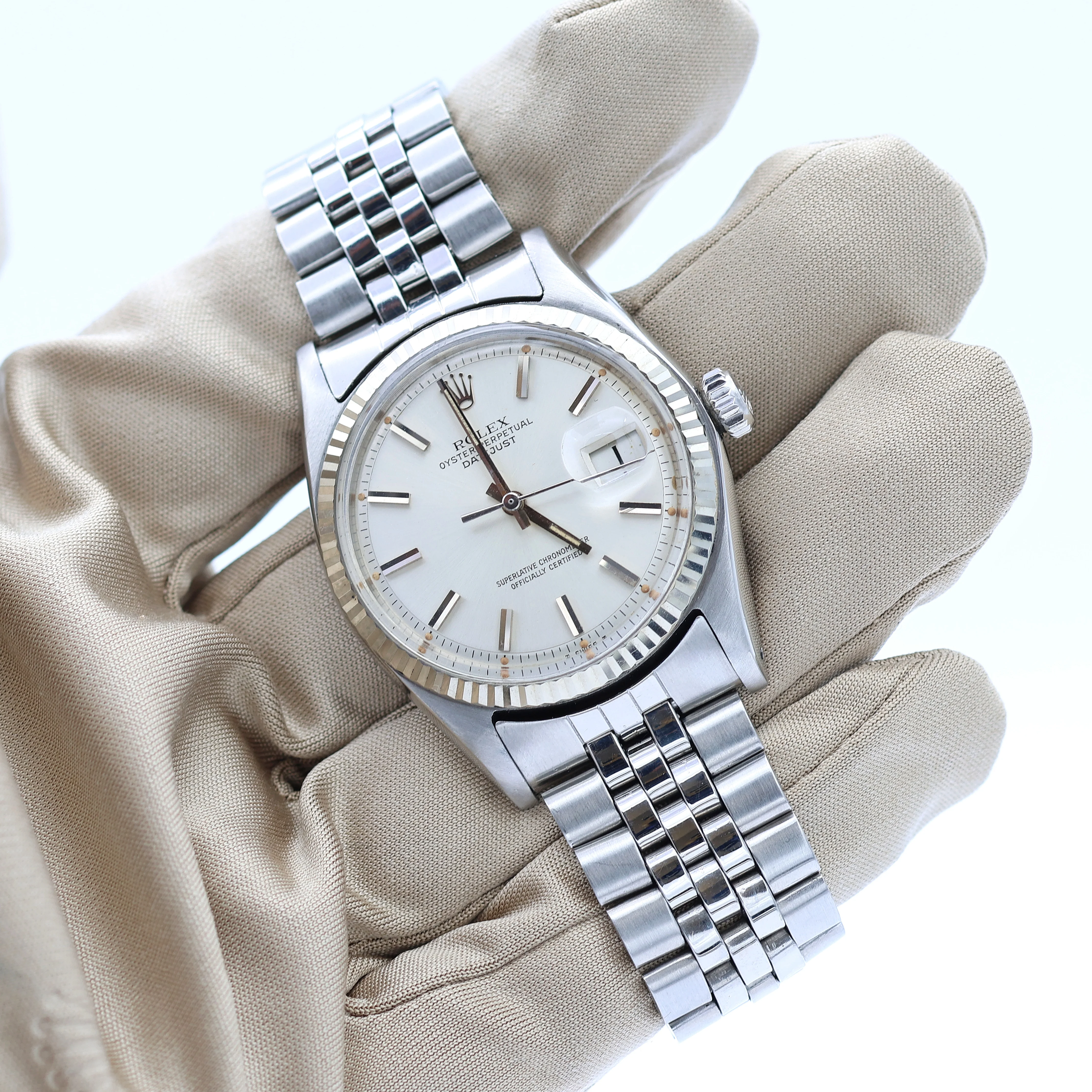 Rolex Datejust ref. 1601 - White Gold Bezel - Silver dial (V III) - Image 3
