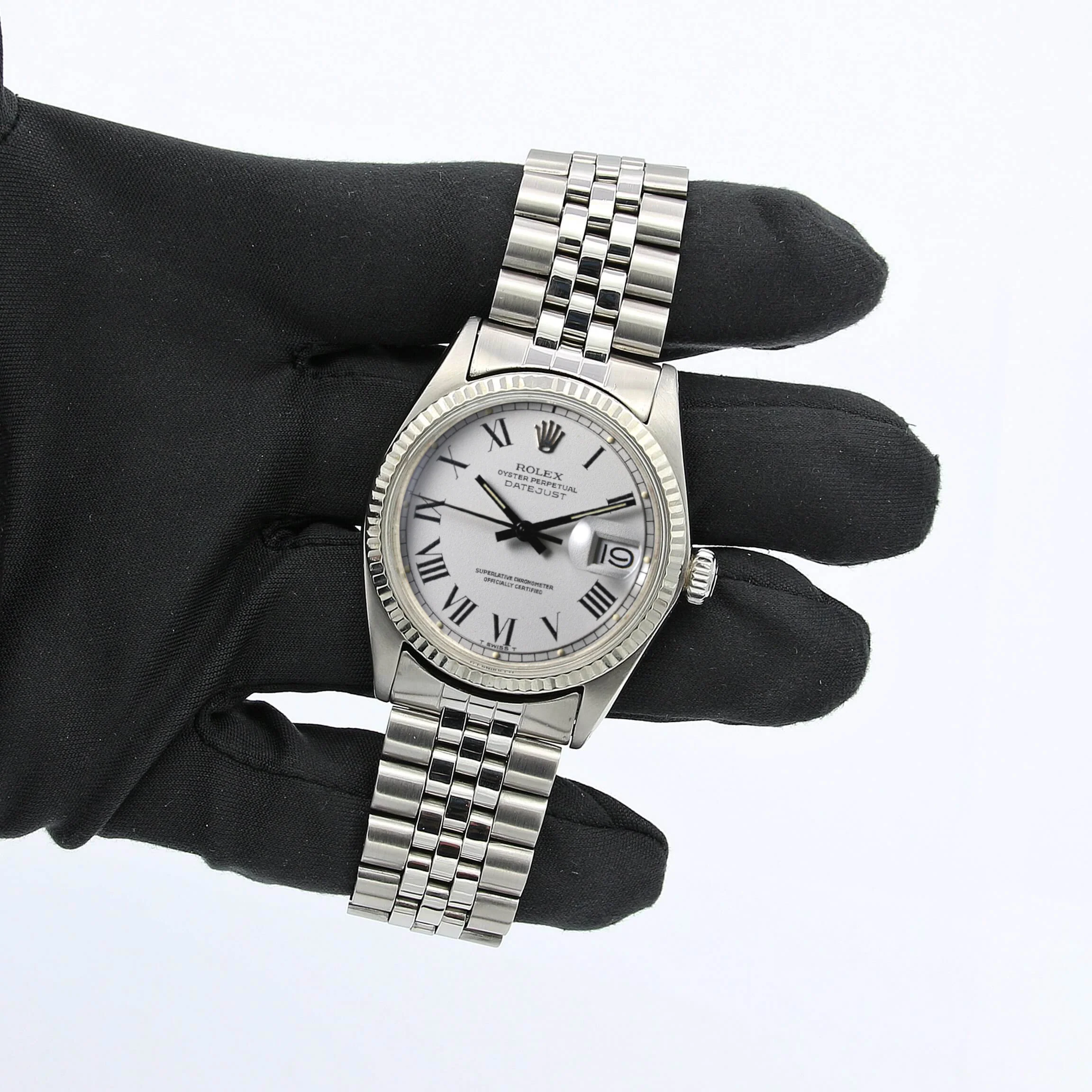 Rolex Datejust ref. 1601 - White Gold Bezel - White Buckley dial - Image 3