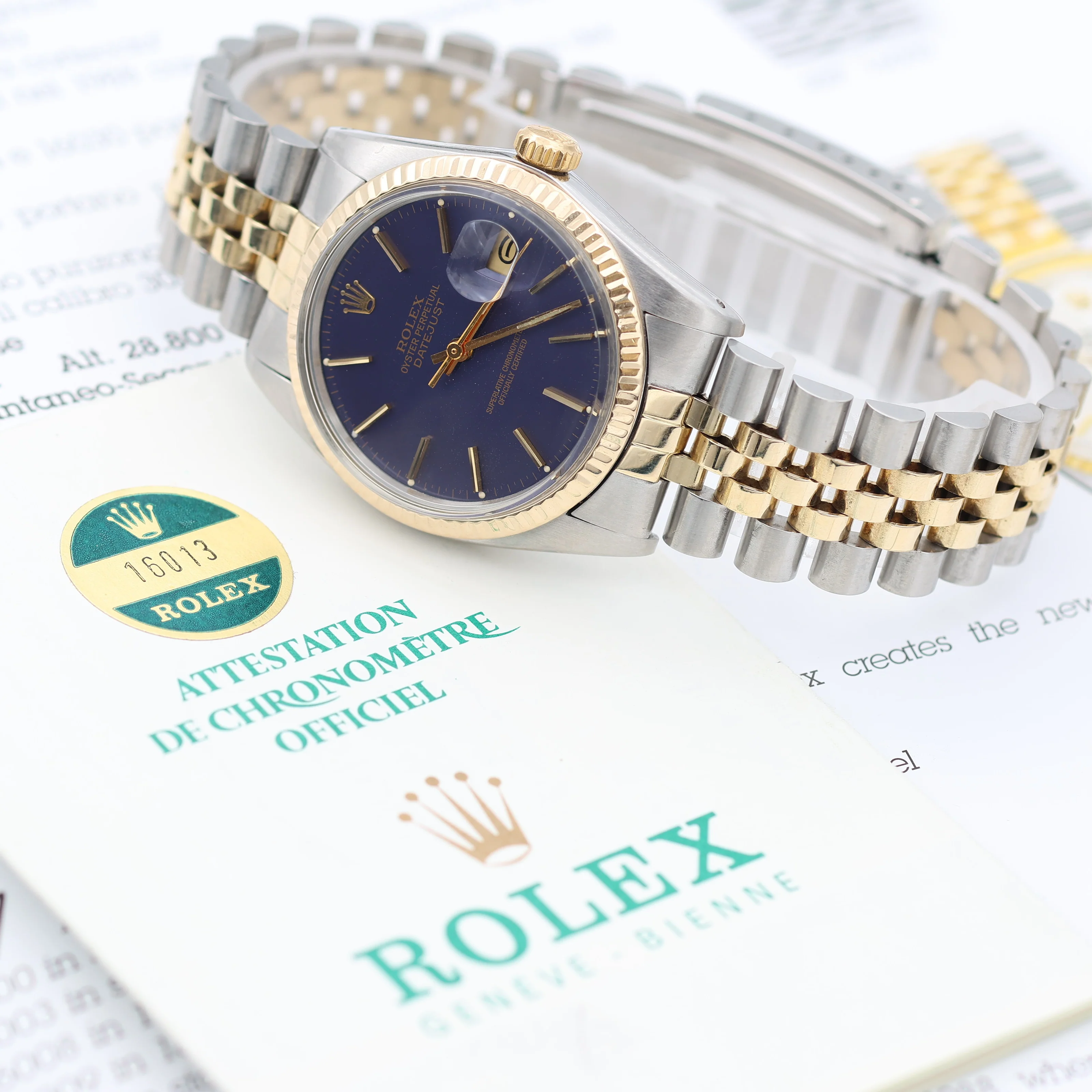 Rolex Datejust ref. 16013 - Blue Dial - Jubilee - Full Set - Image 6