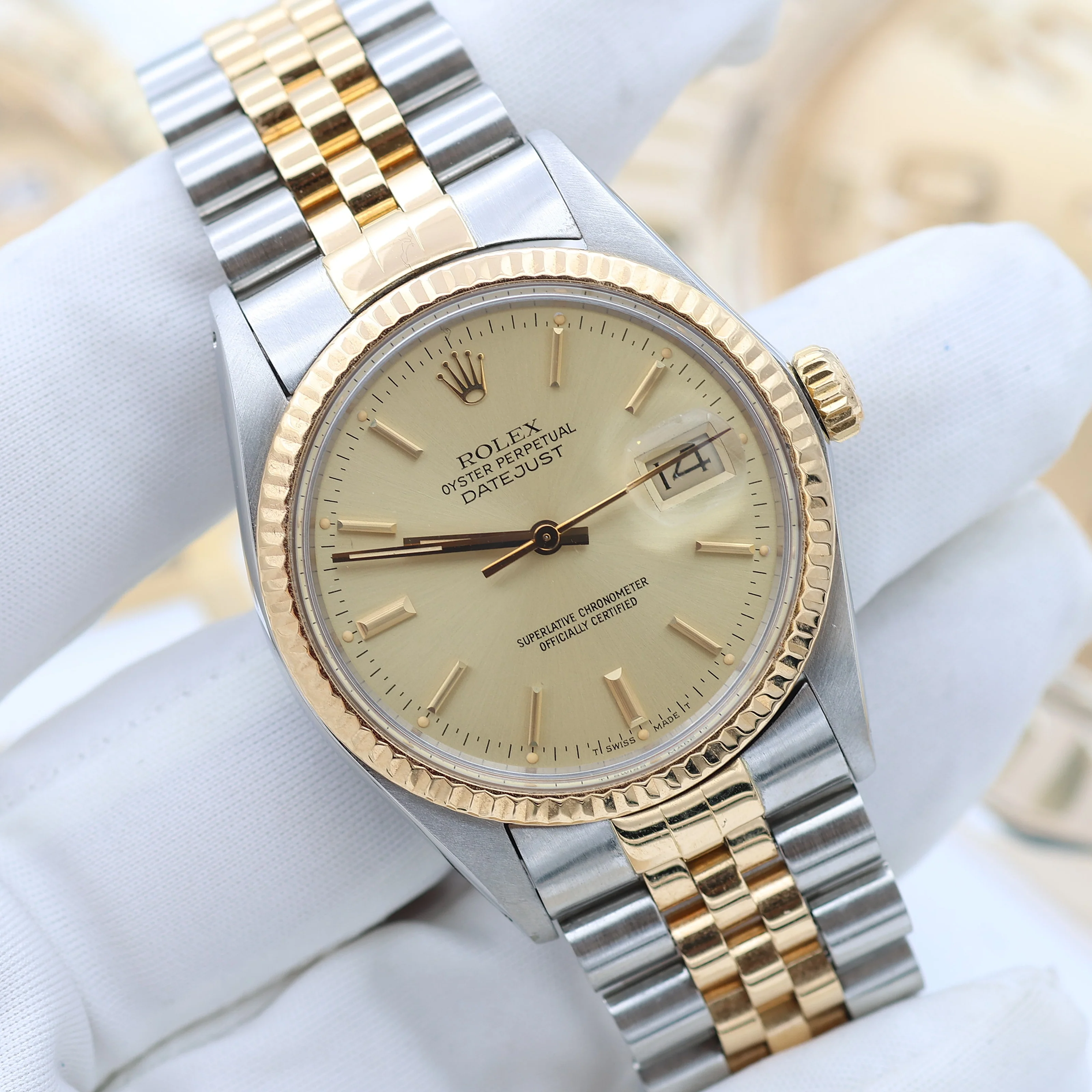 Rolex Datejust ref. 16013 -Steel/Gold - Champagne dial (VIII) - Image 3