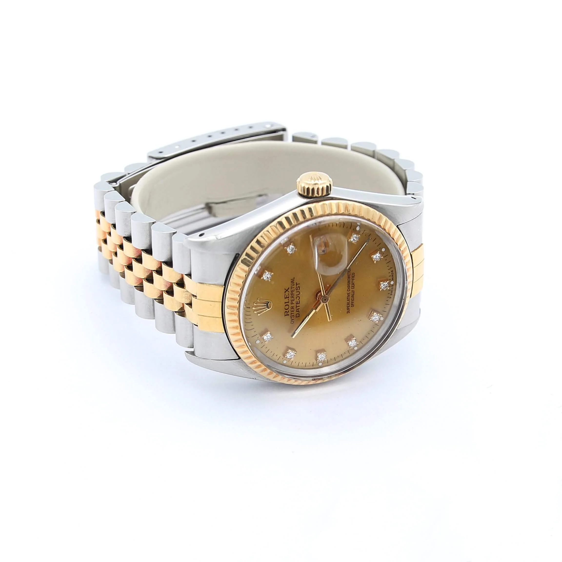 Rolex Datejust ref. 16013 -Steel/Gold - Champagne Small Diamonds dial - Image 3