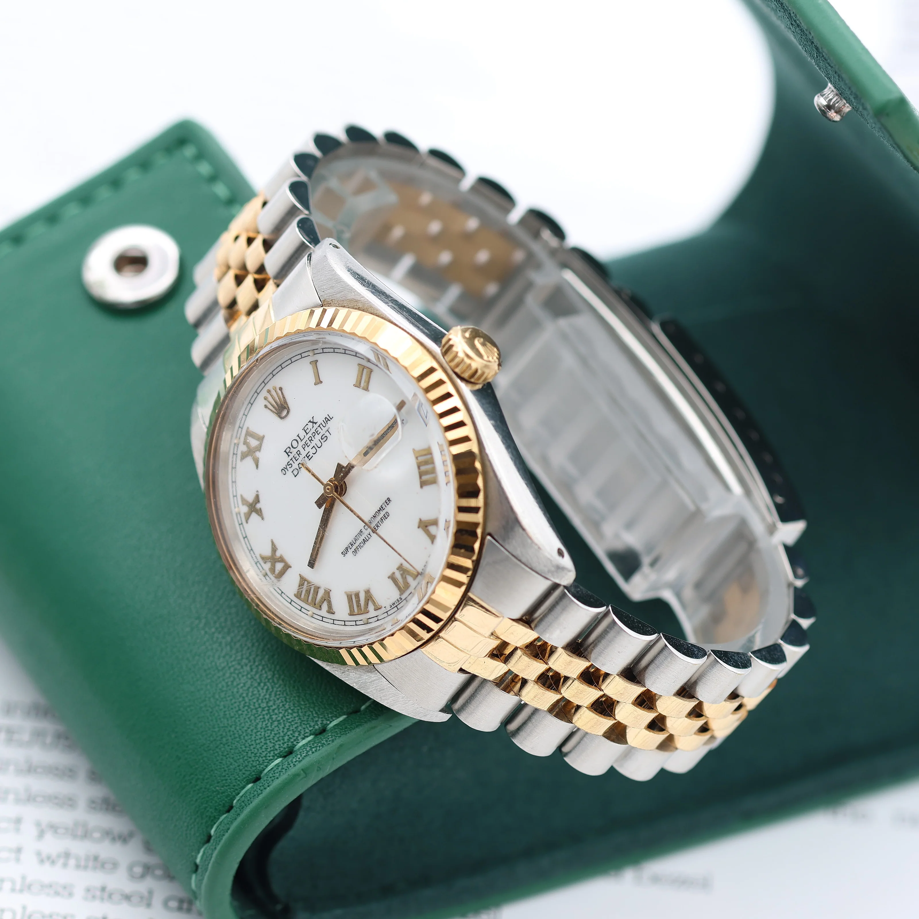Rolex Datejust ref. 16013 -Steel/Gold - White Roman Dial - Image 2