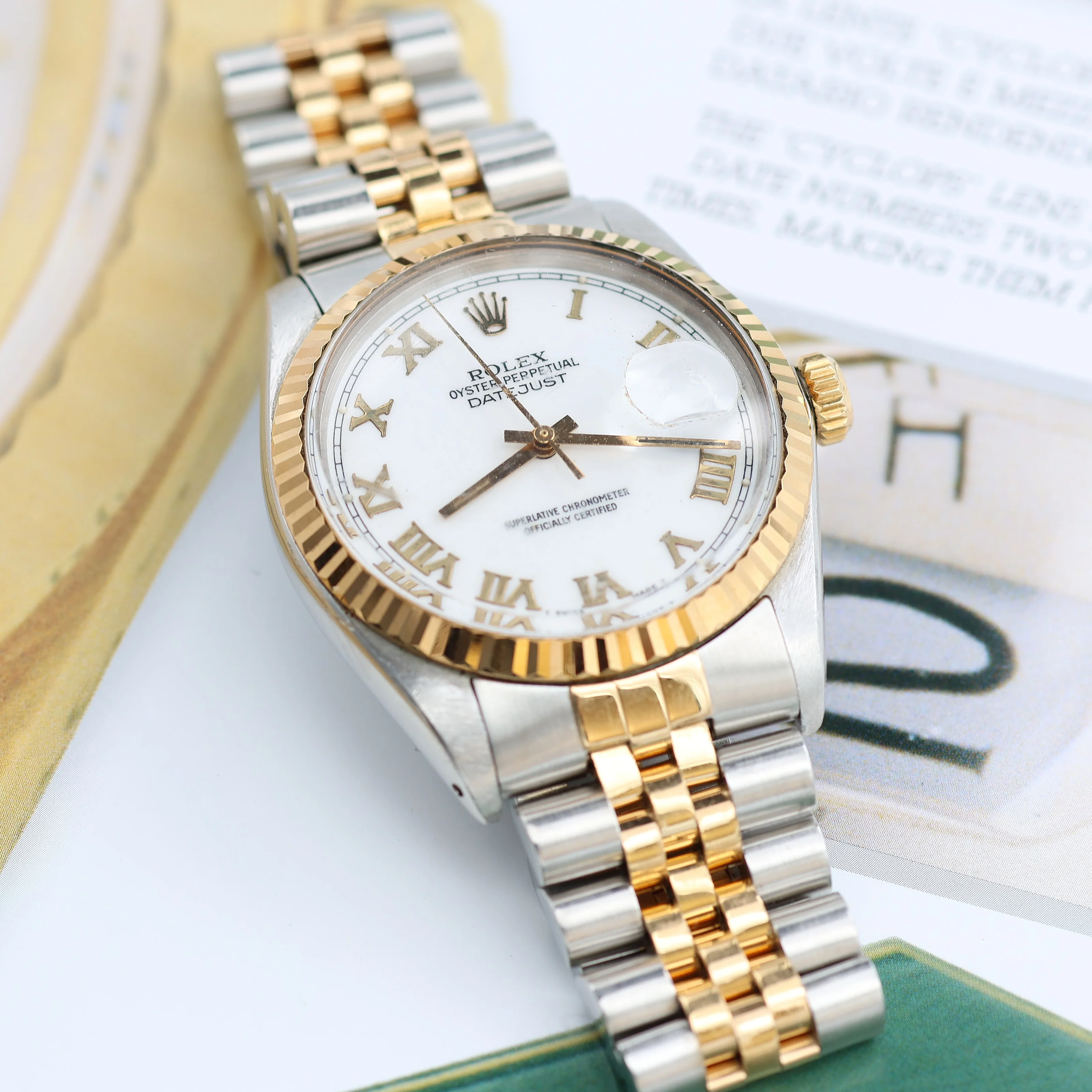 Rolex Datejust ref. 16013 -Steel/Gold - White Roman Dial - Image 5