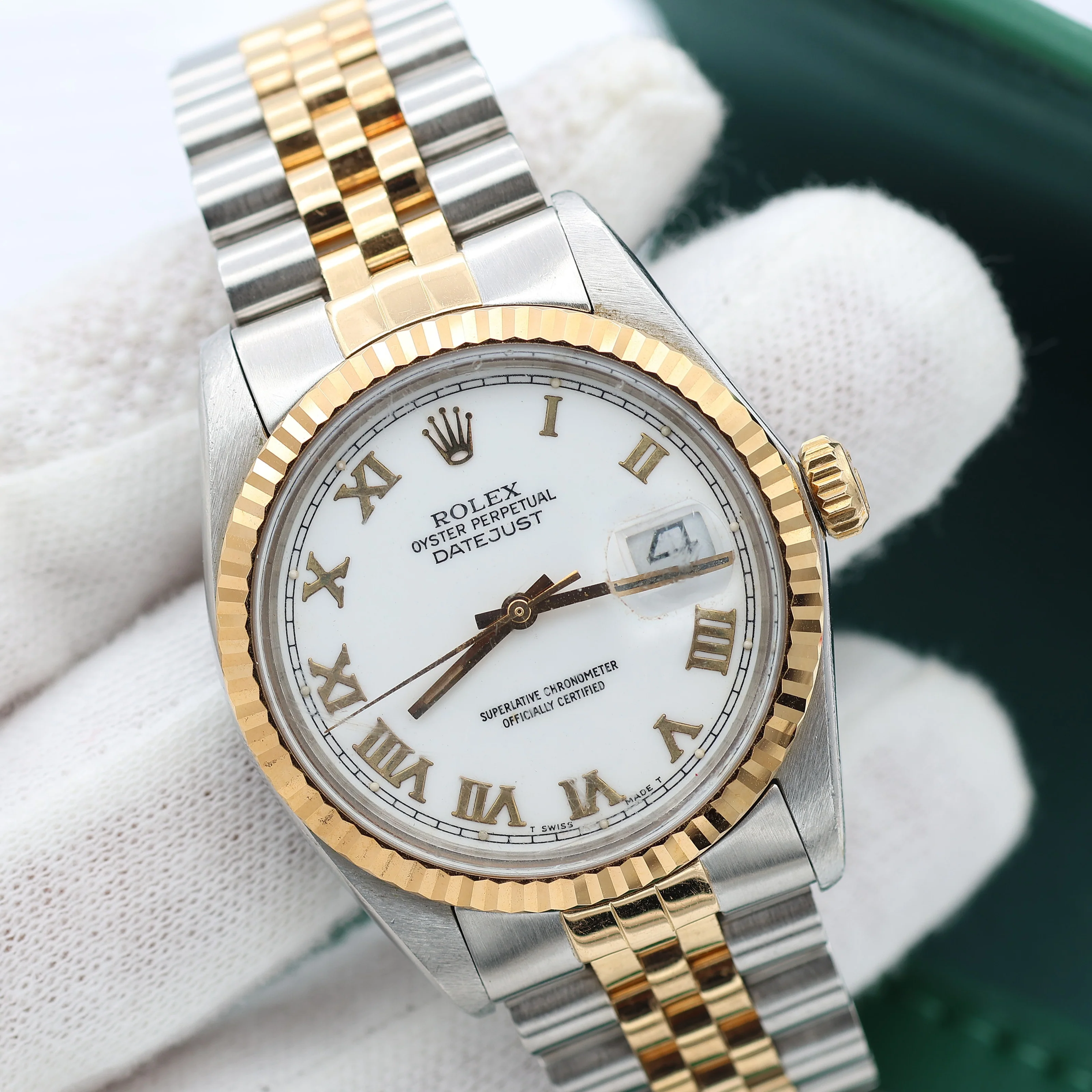 Rolex Datejust ref. 16013 -Steel/Gold - White Roman Dial - Image 6