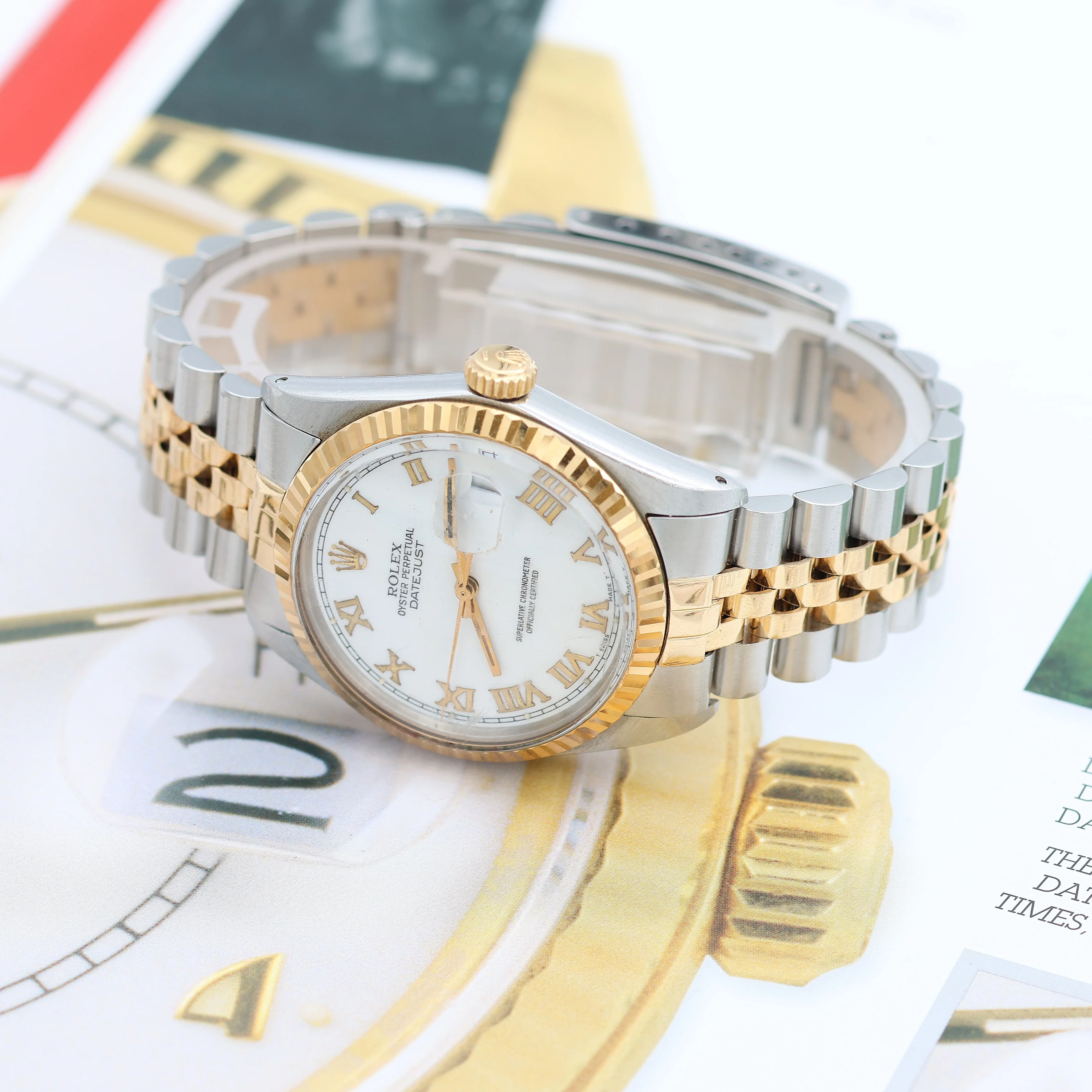 Rolex Datejust ref. 16013 -Steel/Gold - White Roman Dial - Image 7
