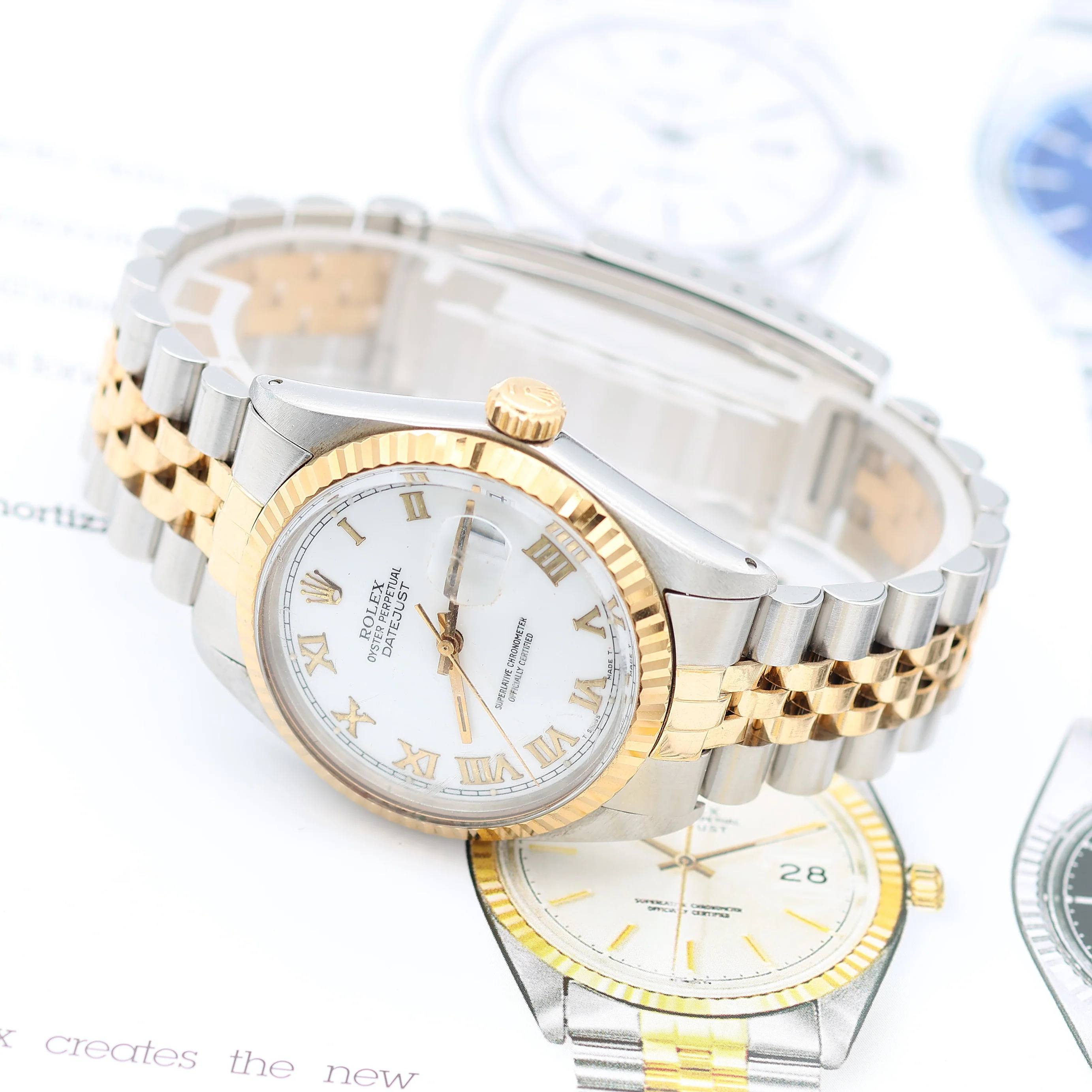 Rolex Datejust ref. 16013 -Steel/Gold - White Roman Dial - Image 8