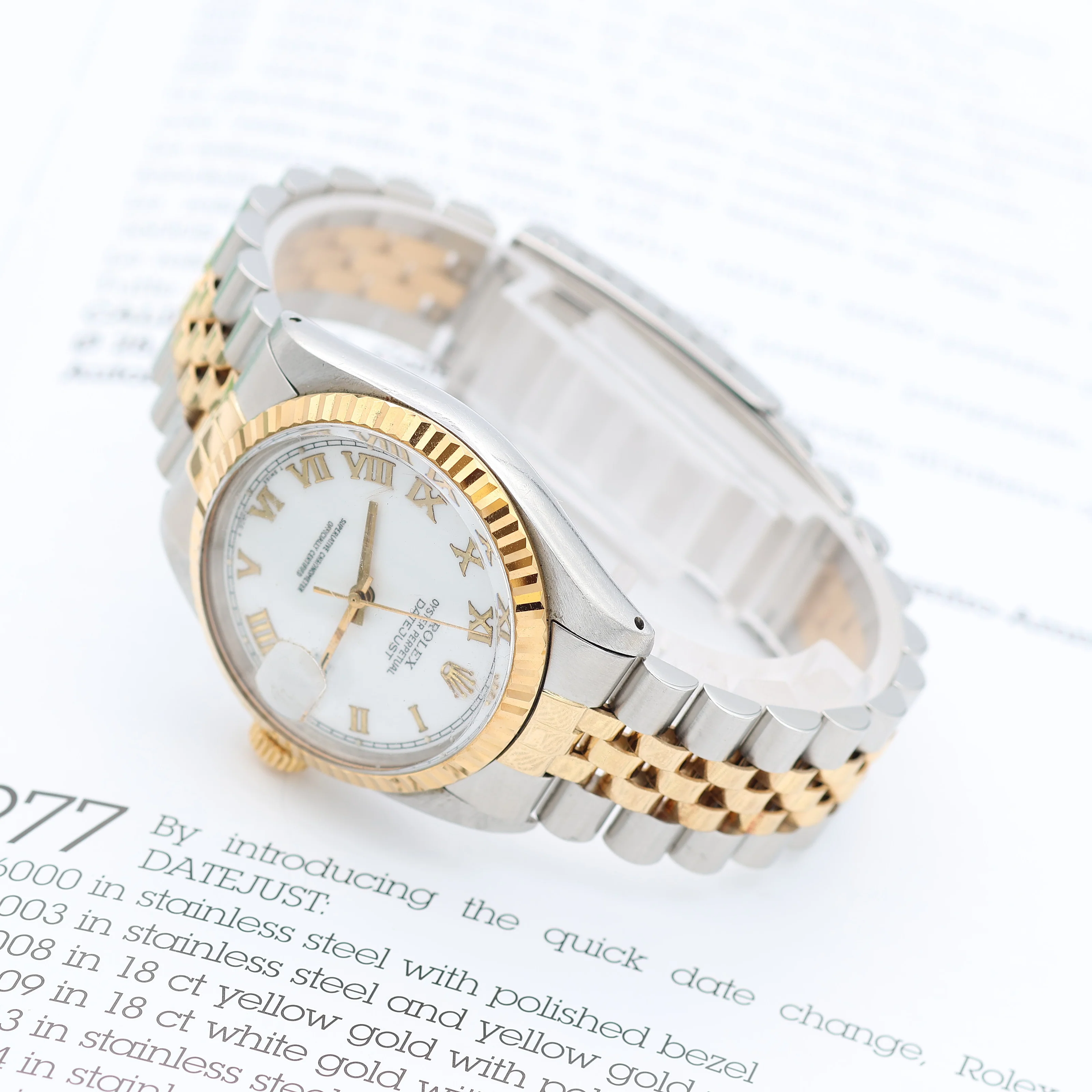 Rolex Datejust ref. 16013 -Steel/Gold - White Roman Dial - Image 9