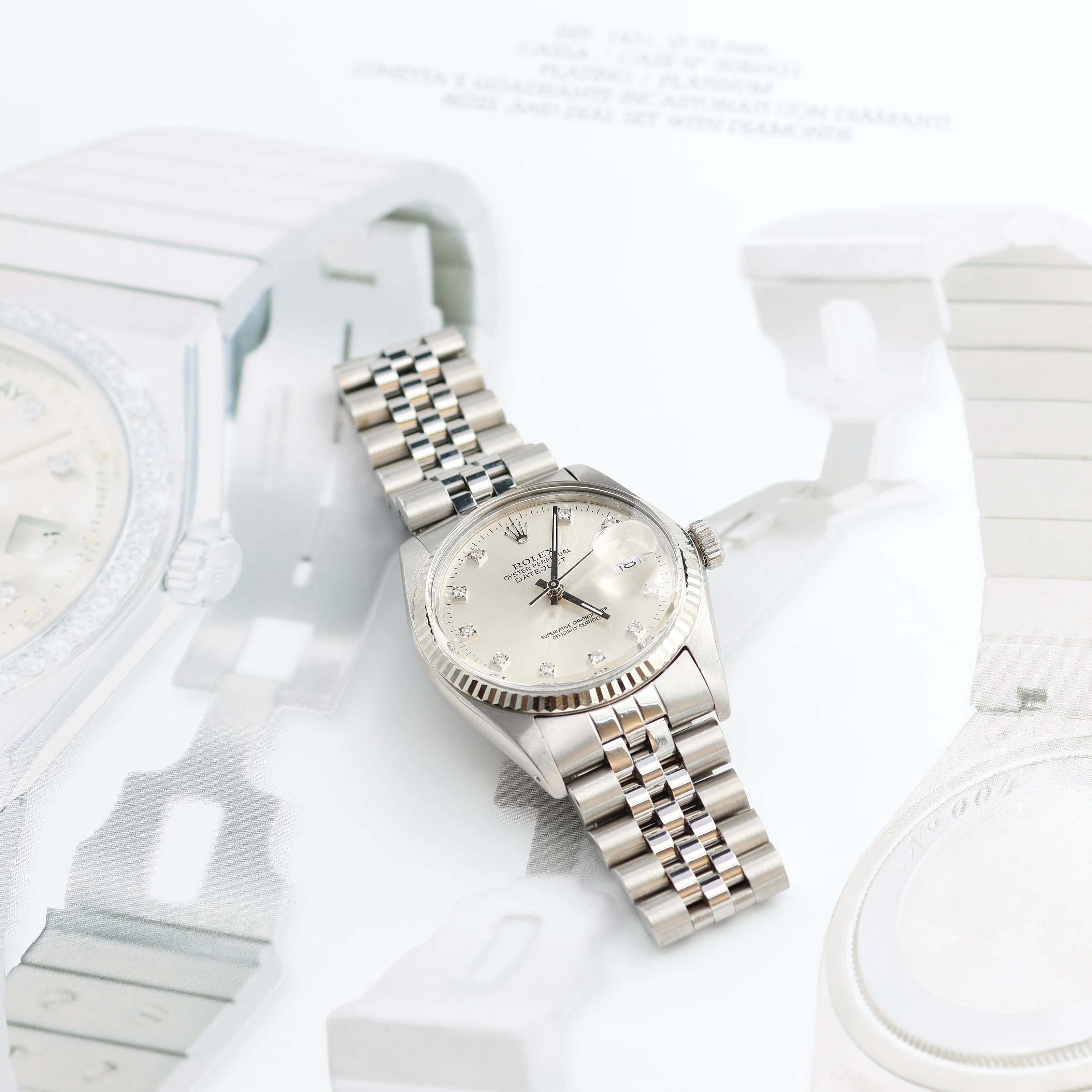 Rolex Datejust ref. 16014 - Silver Diamonds dial - Jubilee bracelet - Image 5