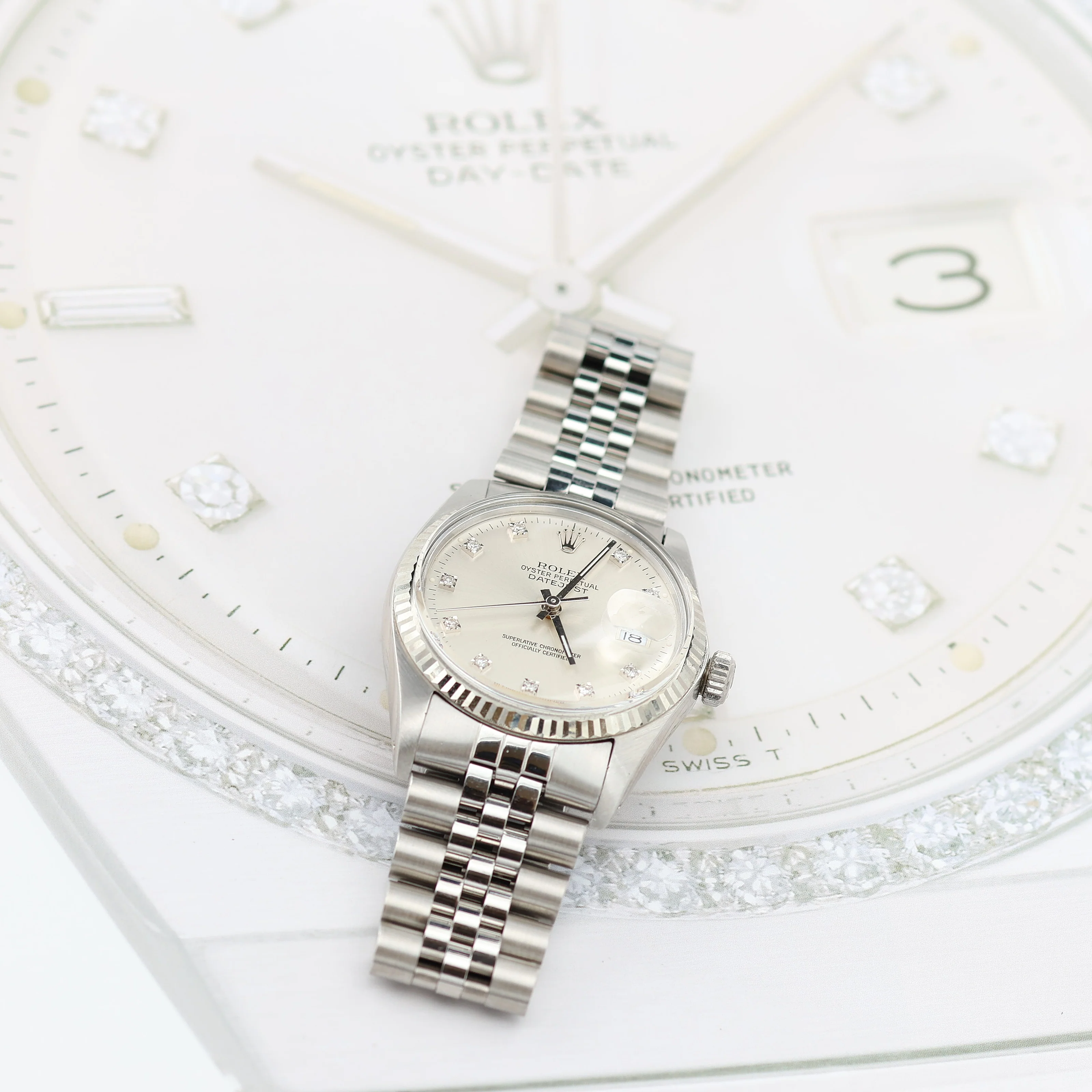 Rolex Datejust ref. 16014 - Silver Diamonds dial - Jubilee bracelet - Image 8