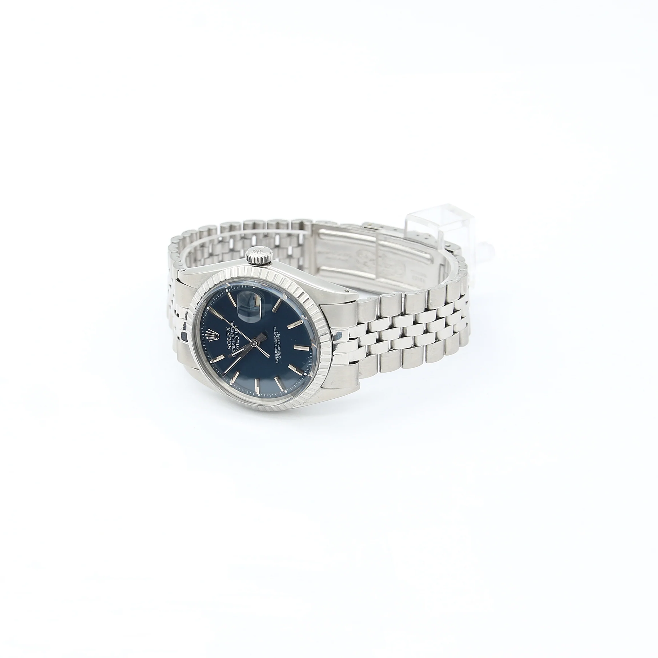 Rolex Datejust ref. 1603 - Steel Bezel - Blue Soleil dial (V I) - Jubilee Bracelet - Image 3
