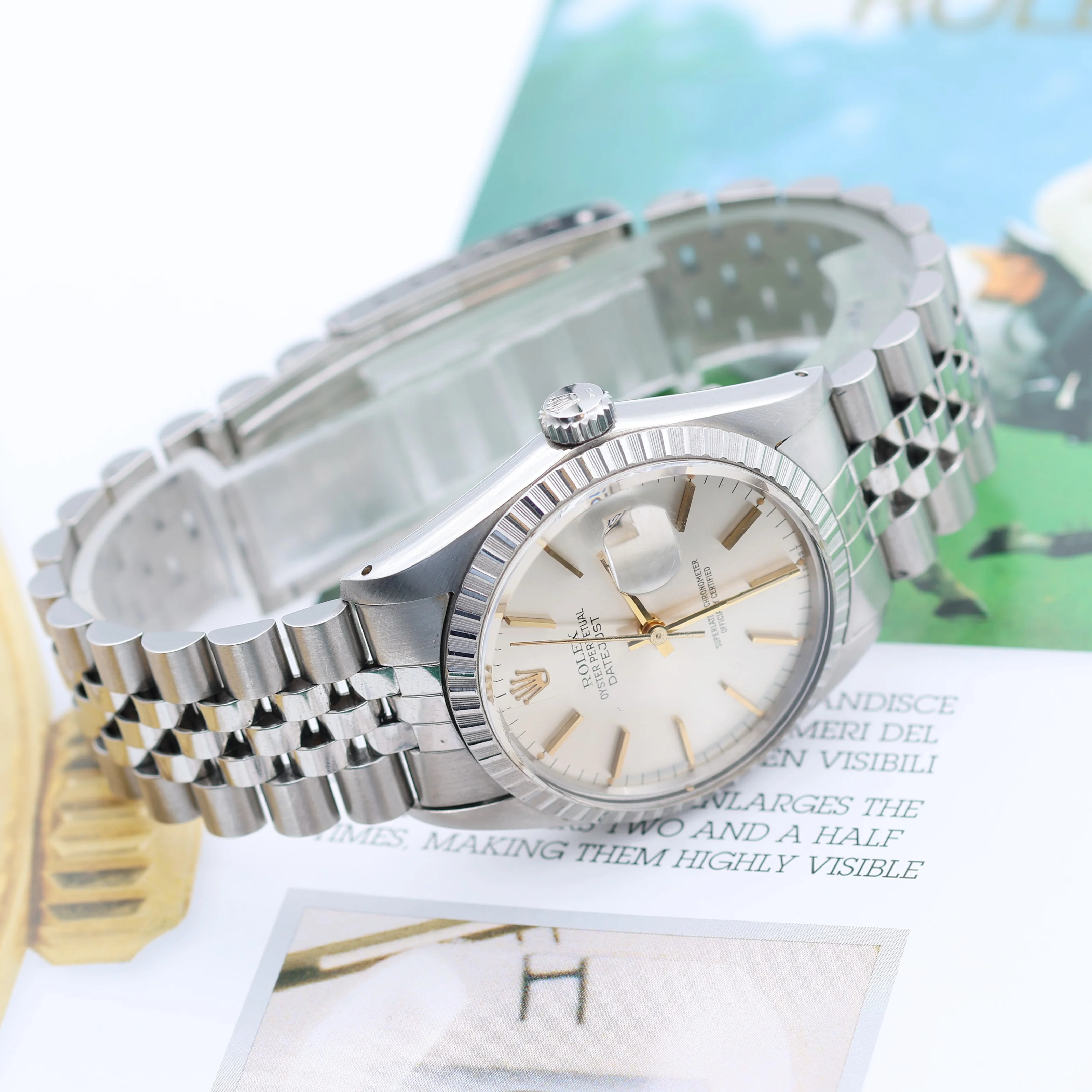 Rolex Datejust ref. 16030 Silver Dial with Golden indexes- Jubilee - Full Set - Image 10