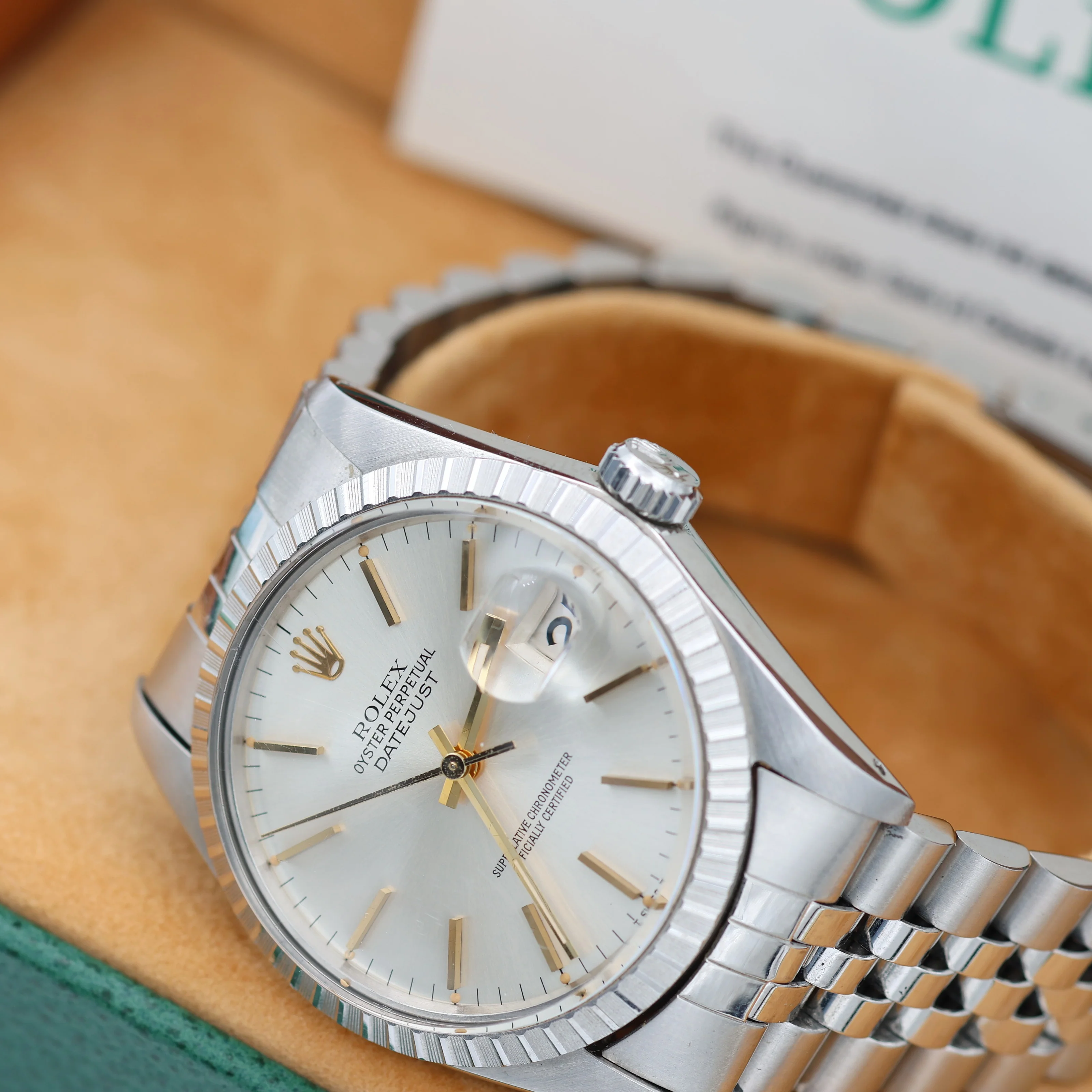 Rolex Datejust ref. 16030 Silver Dial with Golden indexes- Jubilee - Full Set - Image 2